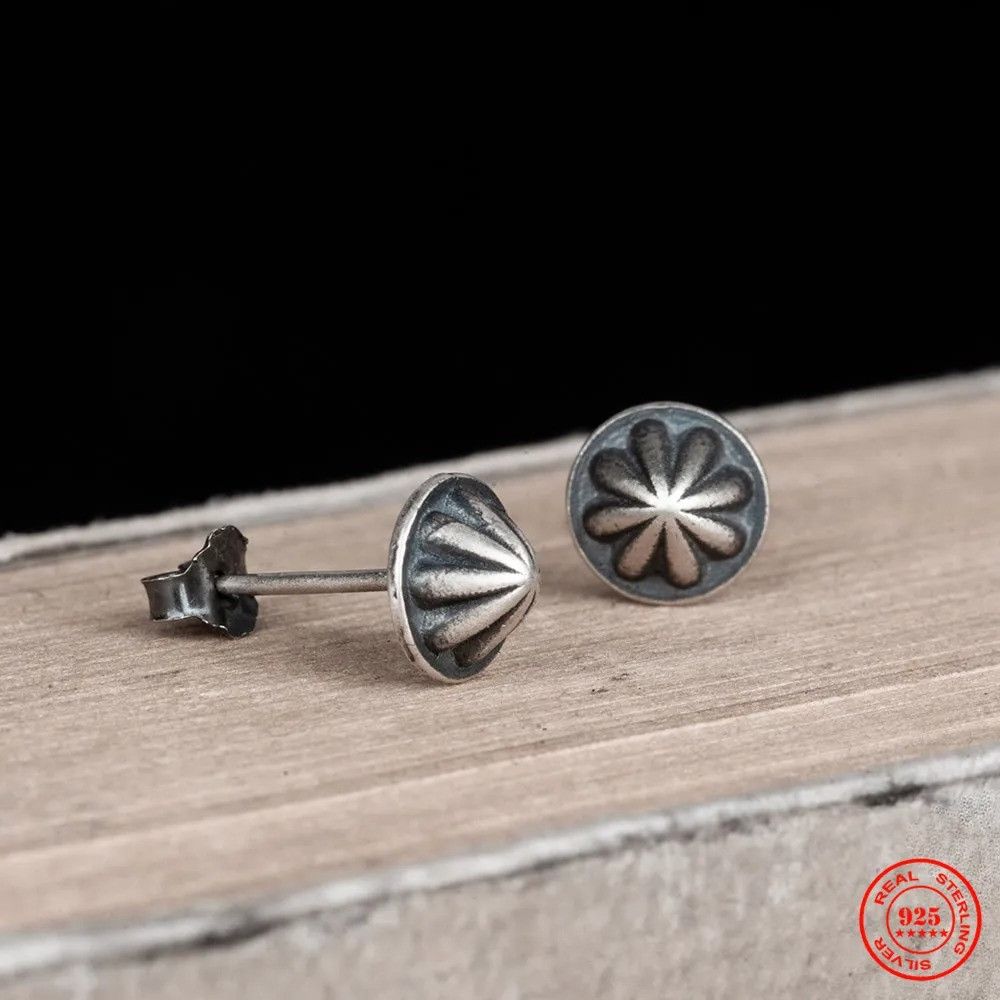 Jewelry Cloth Button Stud Earrings 925 Sterling Silver Ear Gift Size ONE SIZE - 2 Thumbnail