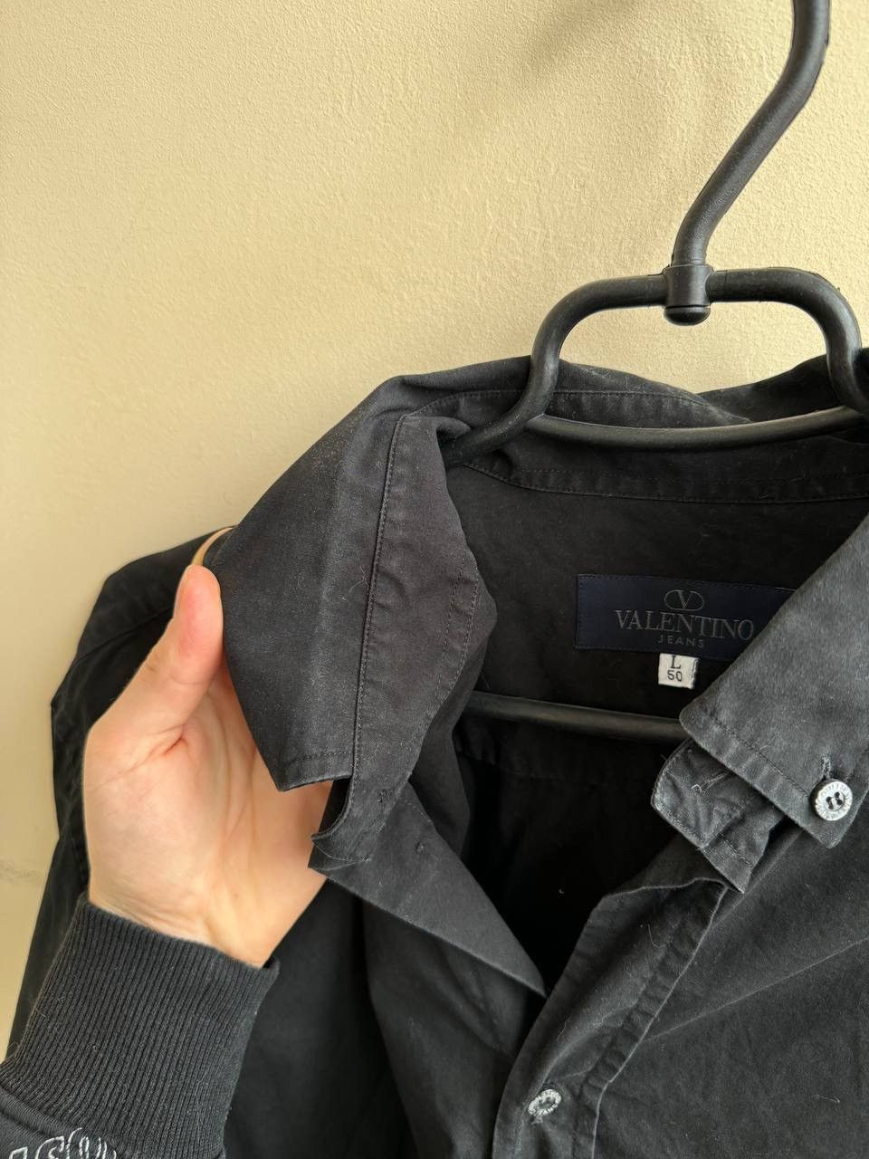 Valentino × Vintage Valentino shirt vintage 90s men’s M L black polo button Size US L / EU 52-54 / 3 - 4 Thumbnail