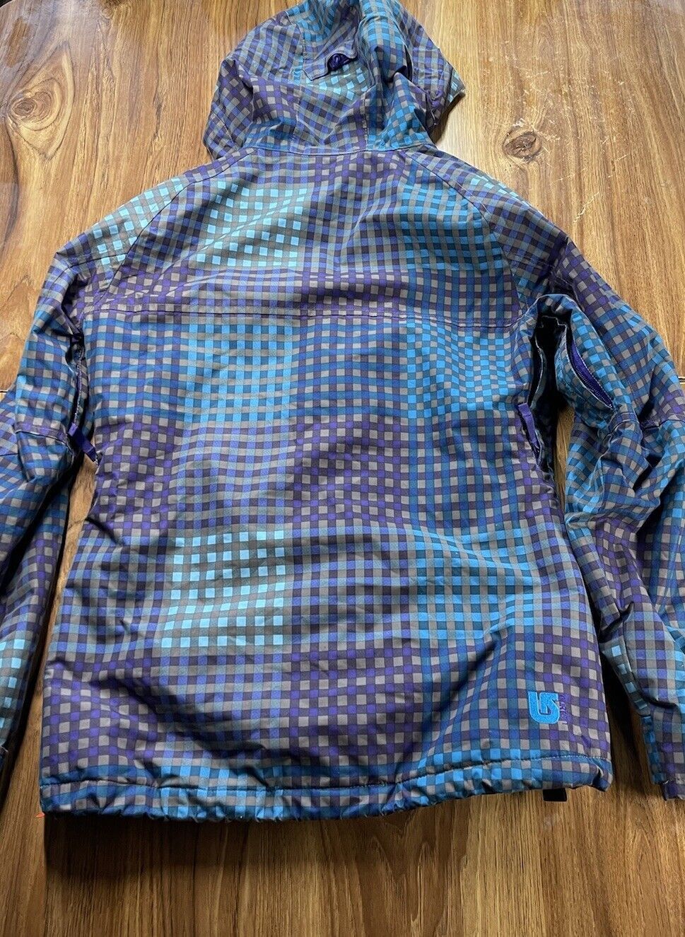 Burton Dryride Ski Jacket Blue Purple Women's Checker Zip S