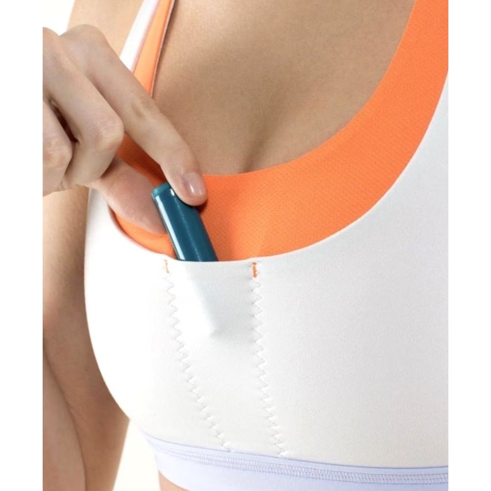 Lululemon Lululemon Sports Bra Womens S Orange Run Stuff Your Bra Crossback Colorblock Size ONE SIZE - 2 Thumbnail