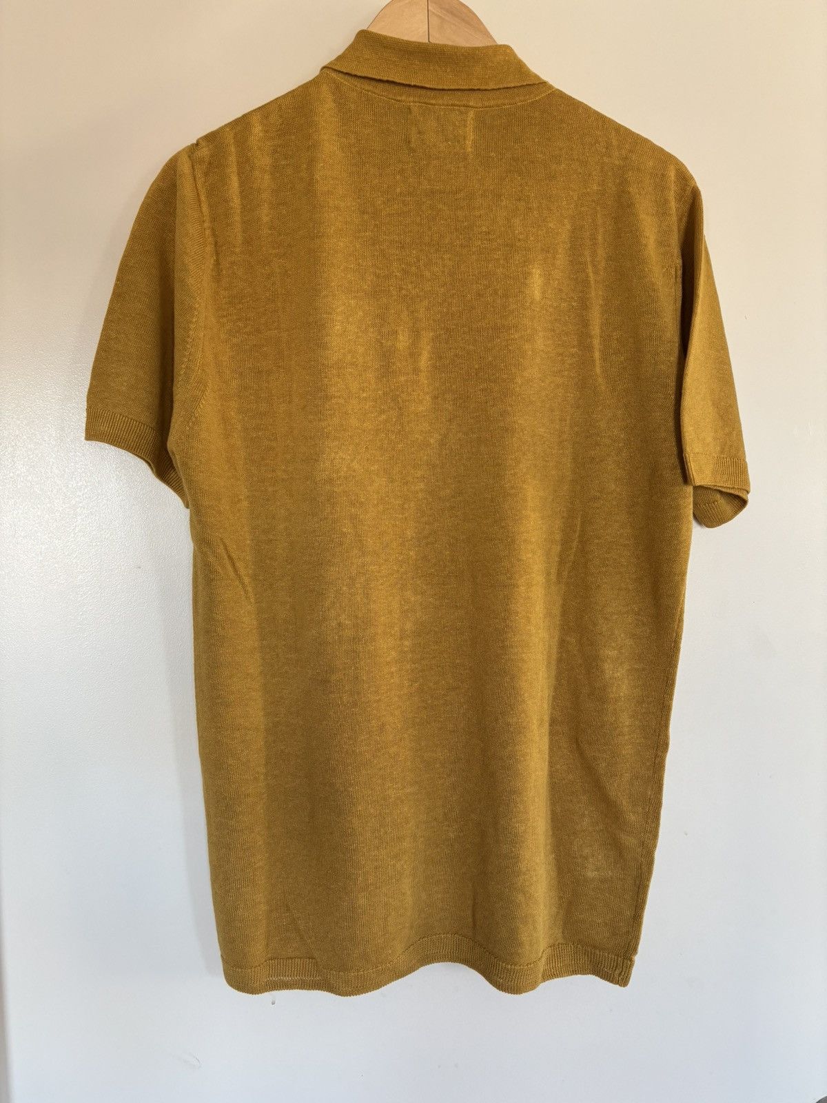 Timothy Everest Timothy Everest Mustard Linen Knit Polo Shirt Size US L / EU 52-54 / 3 - 3 Thumbnail