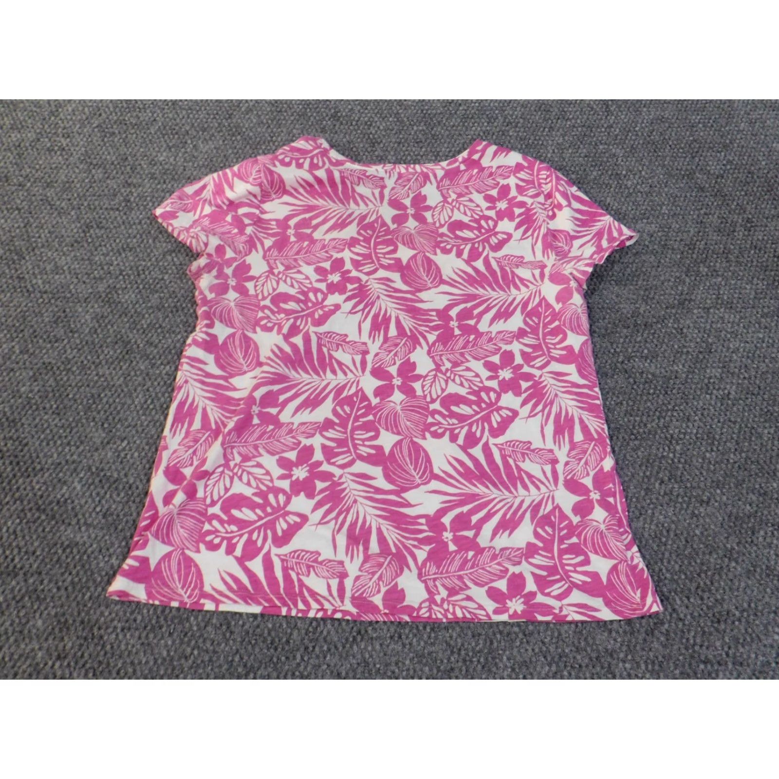 Ann Taylor Ann Taylor Loft Loft top Floral Purple V-Neck Short Sleeve Pullover Women L Purple Casual Cotton Rayon Regular Womens Size L / US 10 / IT 46 - 7 Thumbnail