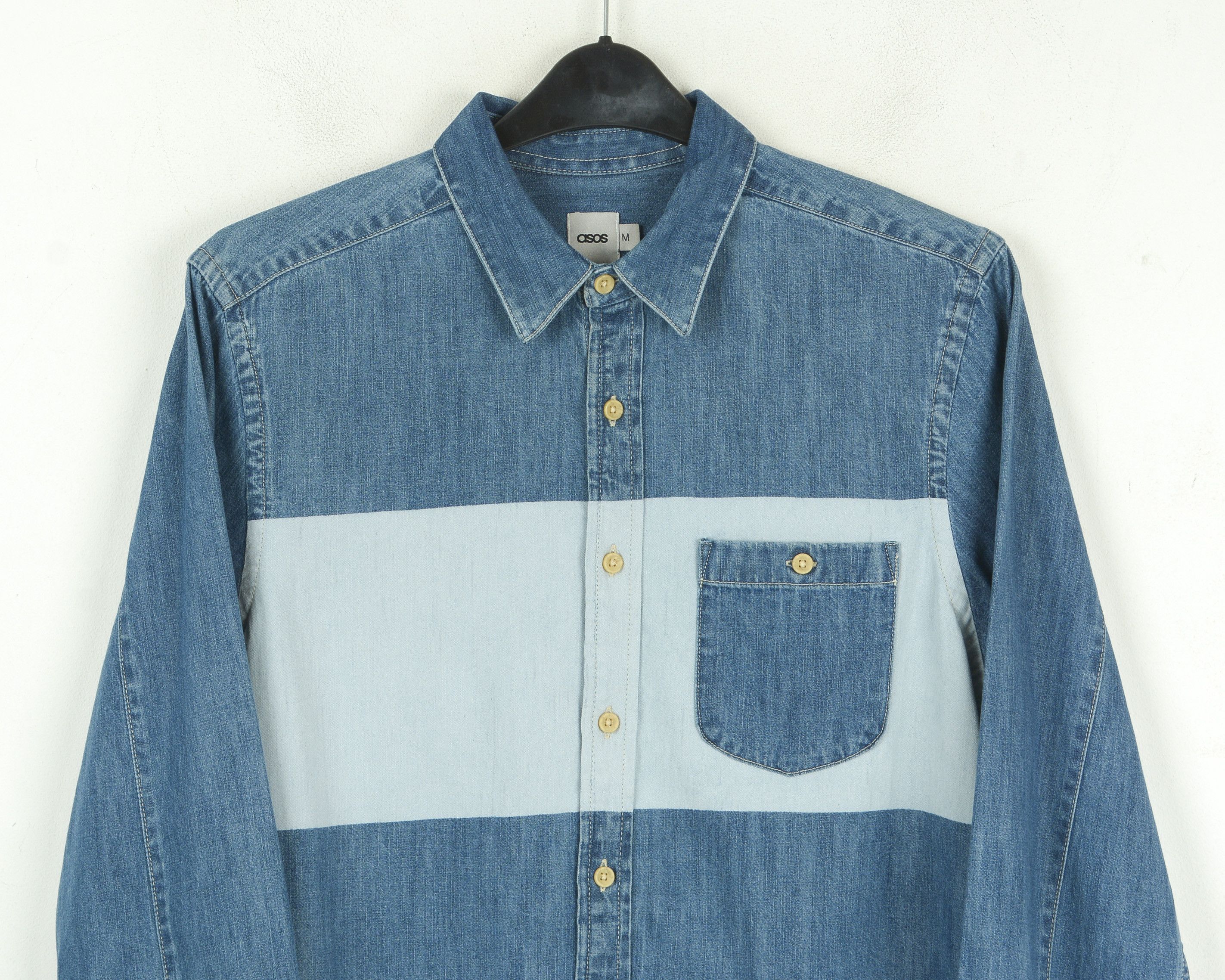 Asos ASOS Casual Denim Shirt M Jean Long Sleeve Button Up Size US M / EU 48-50 / 2 - 2 Thumbnail