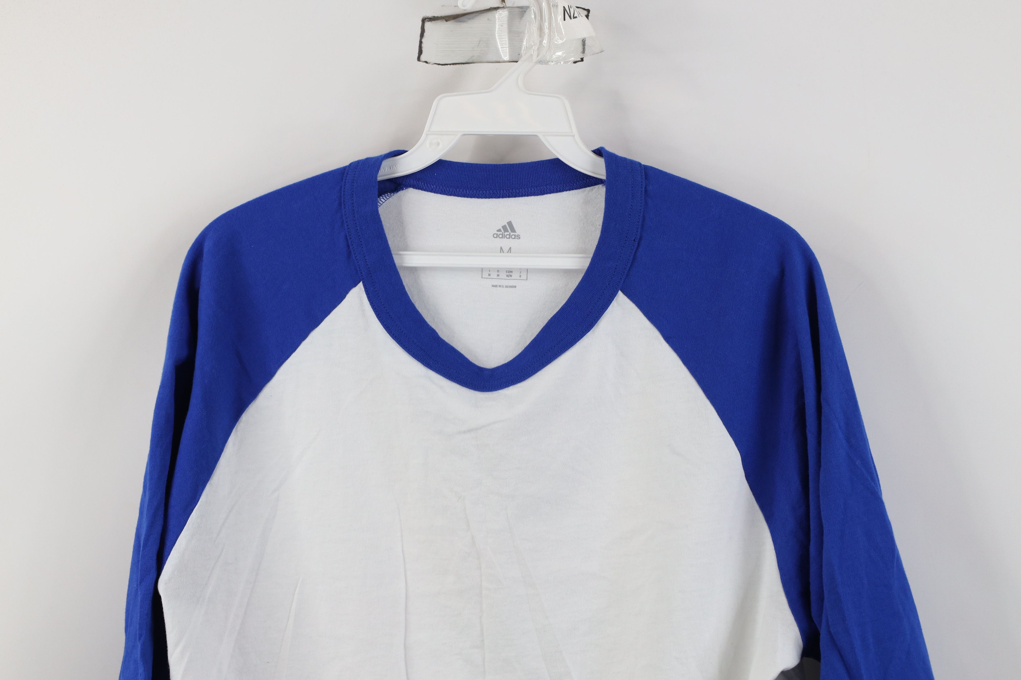 Adidas Deadstock Y2K Adidas 3/4 Sleeve Raglan Baseball T-Shirt Blue Size US M / EU 48-50 / 2 - 2 Thumbnail