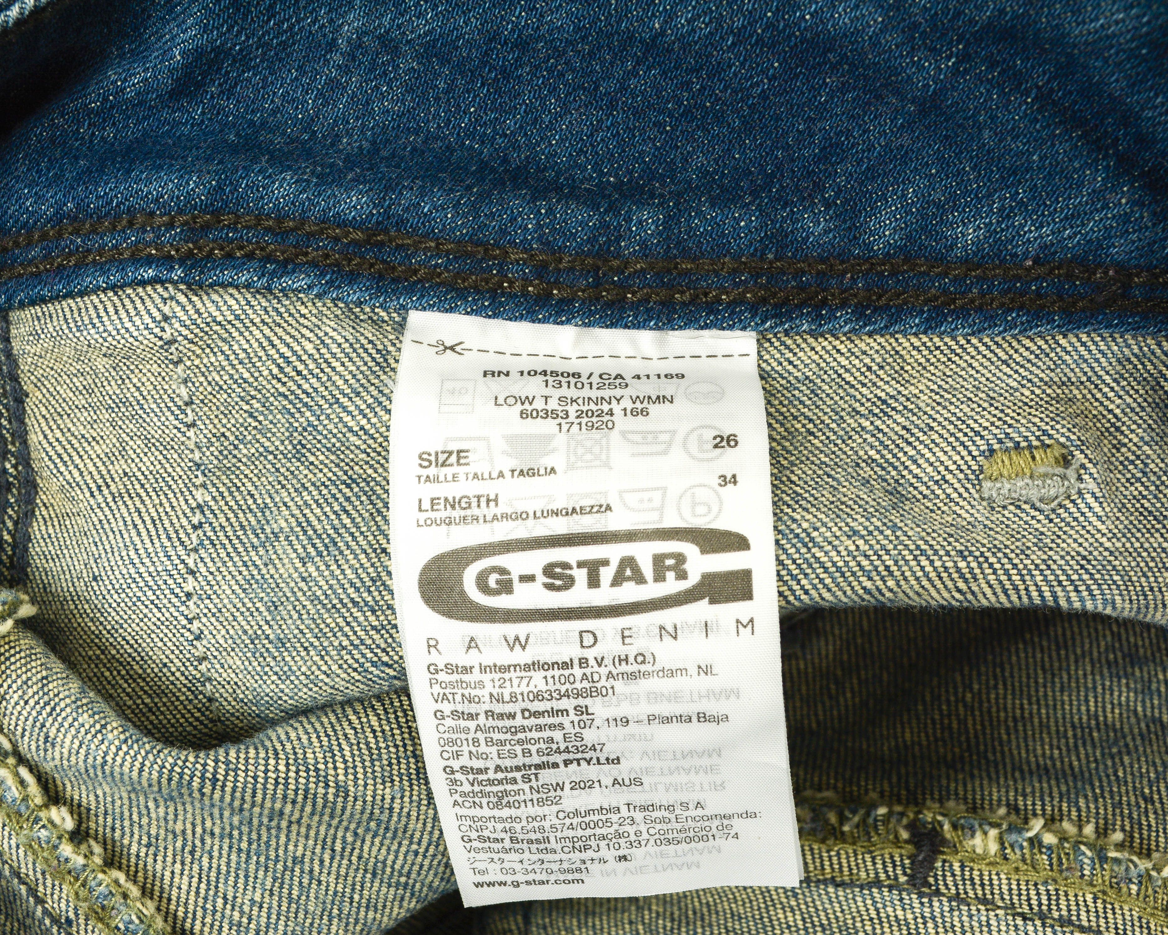 G-Star 3301 Low T Skinny Women W26 L34 Slim Fit Jeans Trousers Size 26" / US 2 / IT 38 - 4 Thumbnail