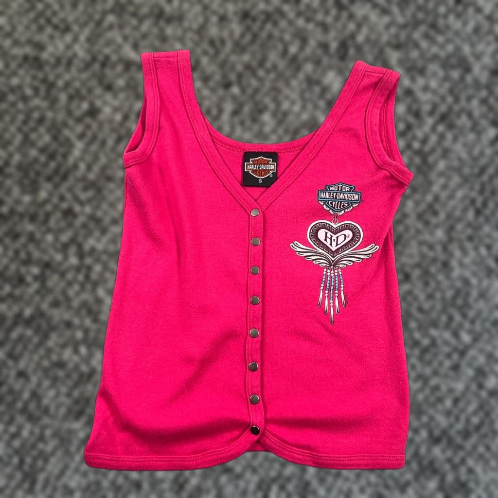 Vintage VINTAGE New York & Company Tank Top Pink Snap Button Solid Women’s Medium Size M / US 6-8 / IT 42-44 - 1 Thumbnail
