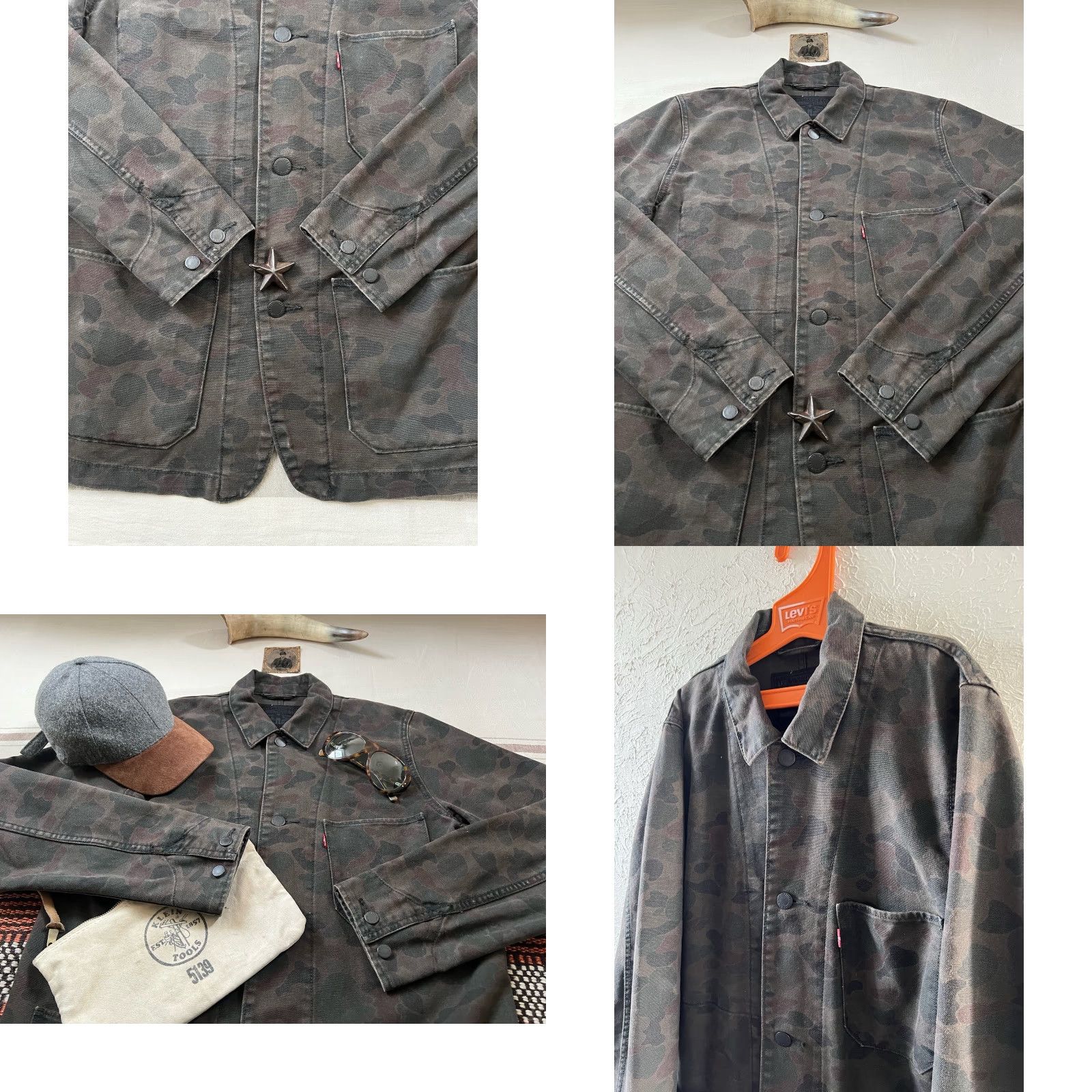 Levi's Levi's Engineer Chore Jacket M Camouflage Khaki Vintage 2017 Casual Workwear Mens Regular Jacket Size US M / EU 48-50 / 2 - 9 Thumbnail