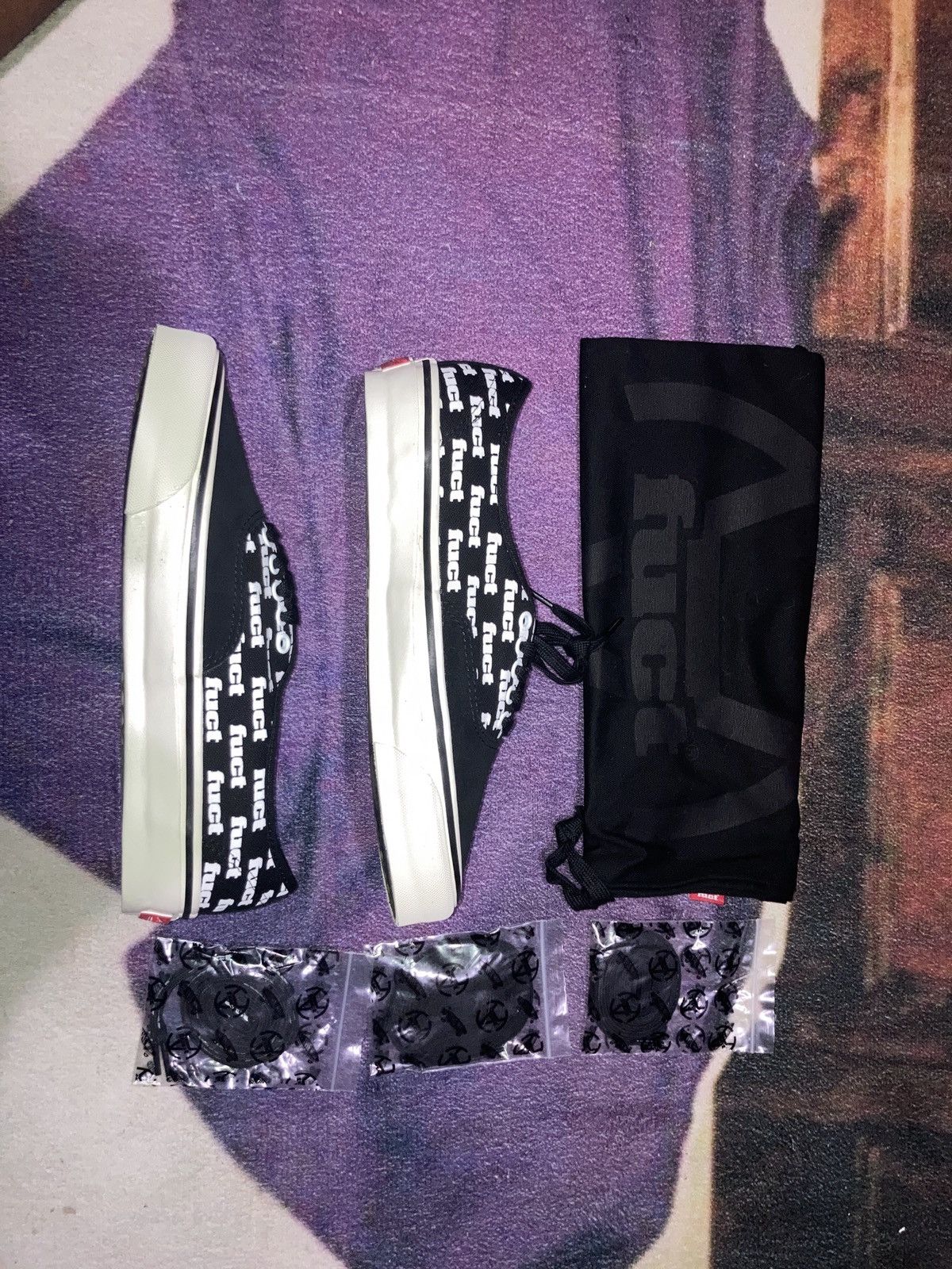 FUCT × Vans 2 pair of Fuct Vans Black/Black/Mar & White/True Blue Size US 9.5 / EU 42-43 - 3 Thumbnail