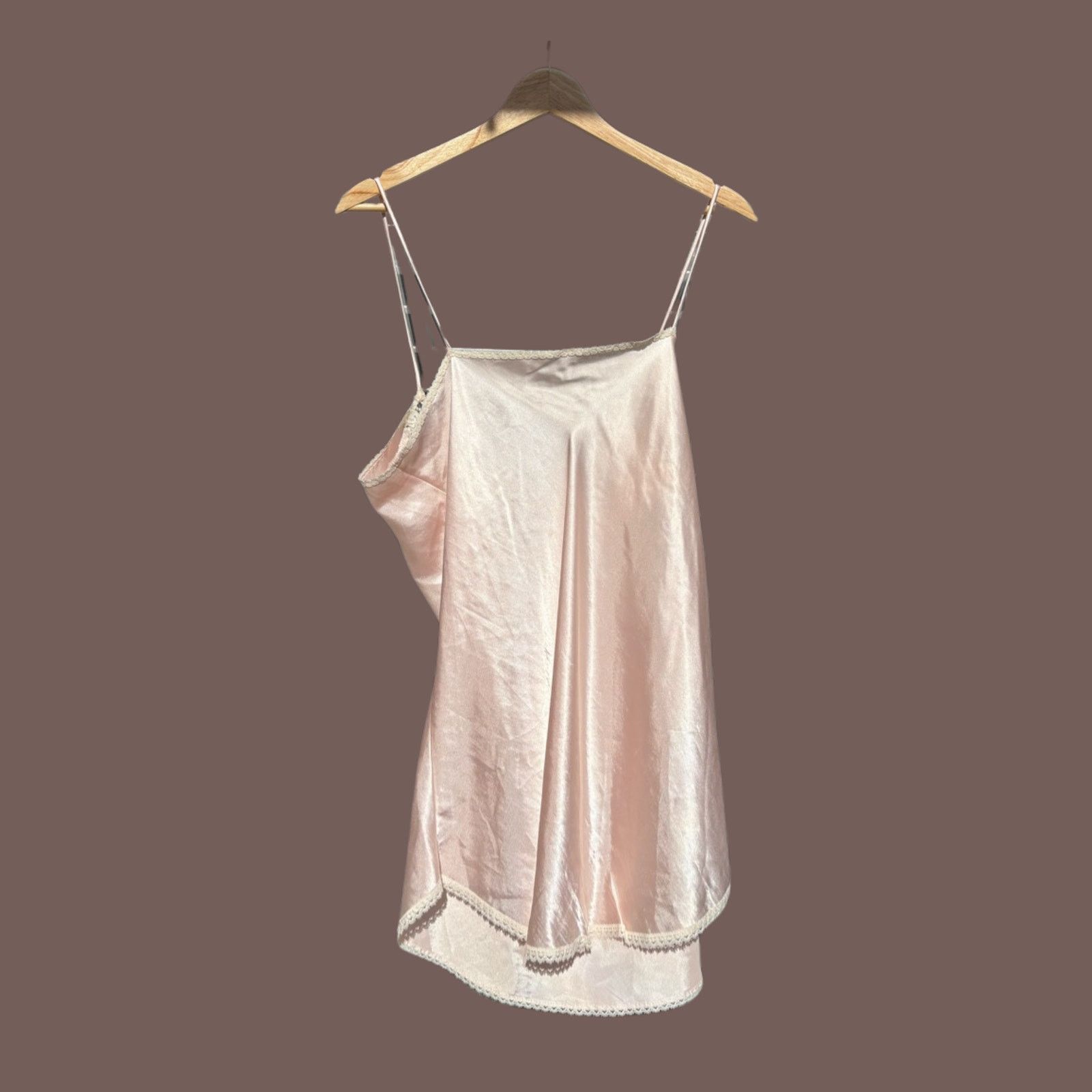 Vintage VTG Mini Slip | Farr West Pink Lace Satin | 90s Lingerie Size M / US 6-8 / IT 42-44 - 4 Thumbnail