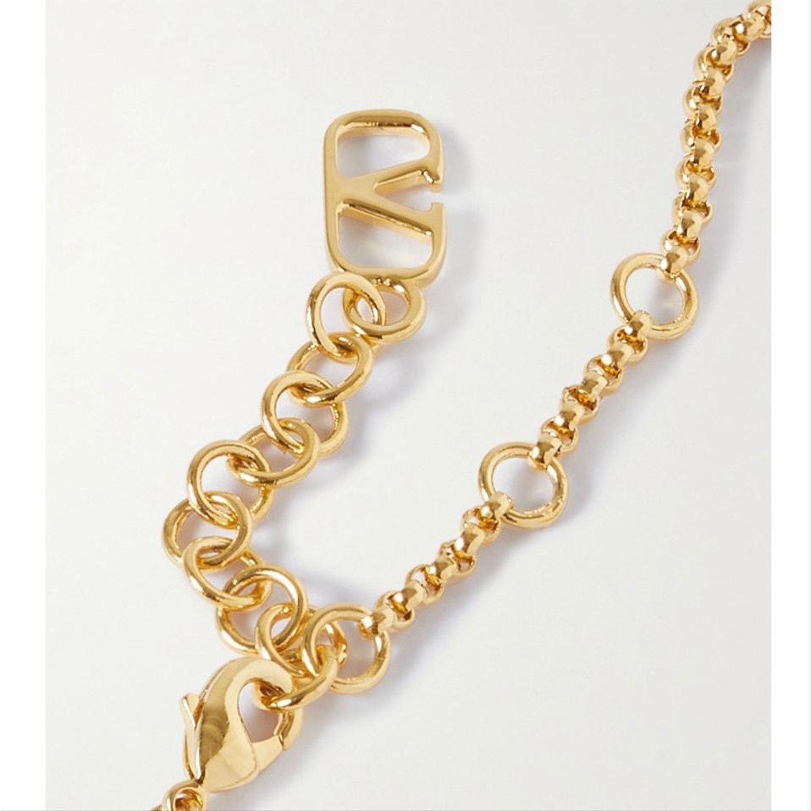 Valentino Valentino Garavani VLOGO Crystal Gold Tone Bracelet Size ONE SIZE - 5 Thumbnail