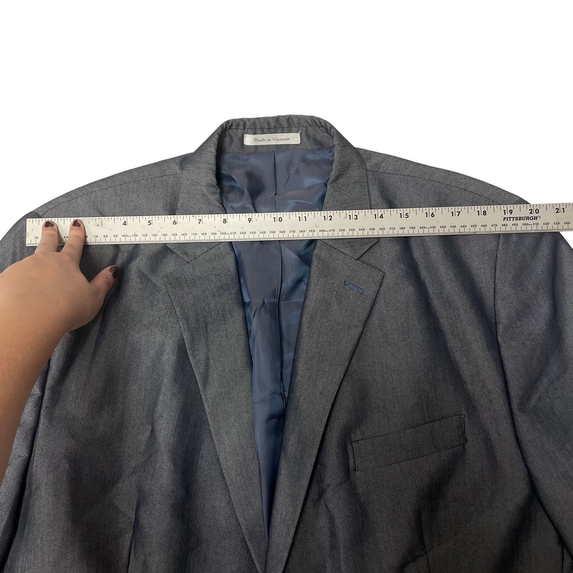 Ralph Lauren Ralph Lauren Steel Blue Silver SHARKSKIN Sport Coat Size 44R - 9 Thumbnail