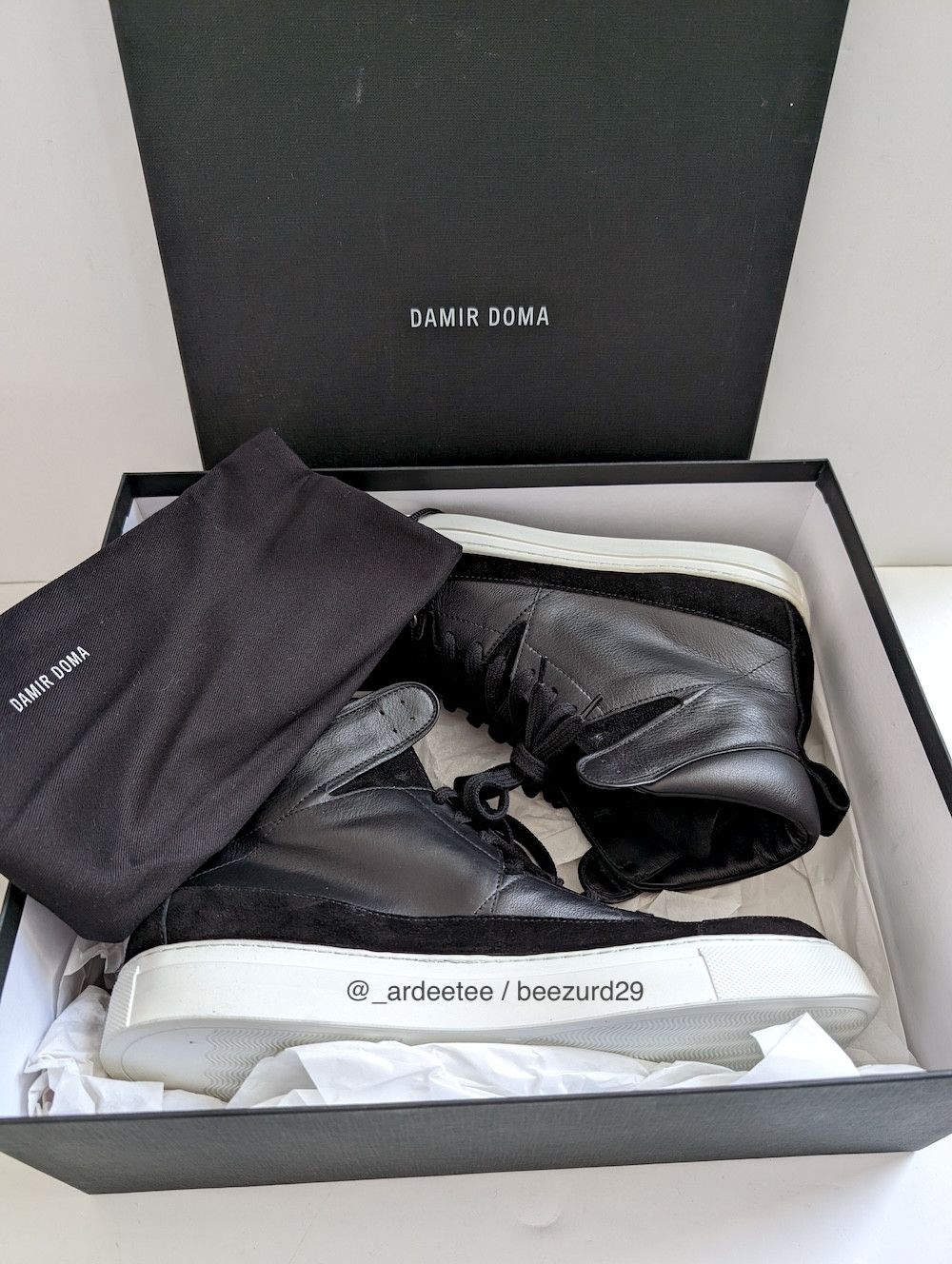 Damir Doma *NEW* BLACK FIDREA LEATHER/SUEDE HIGH TOP SNEAKERS Size US 8 / EU 41 - 9 Thumbnail