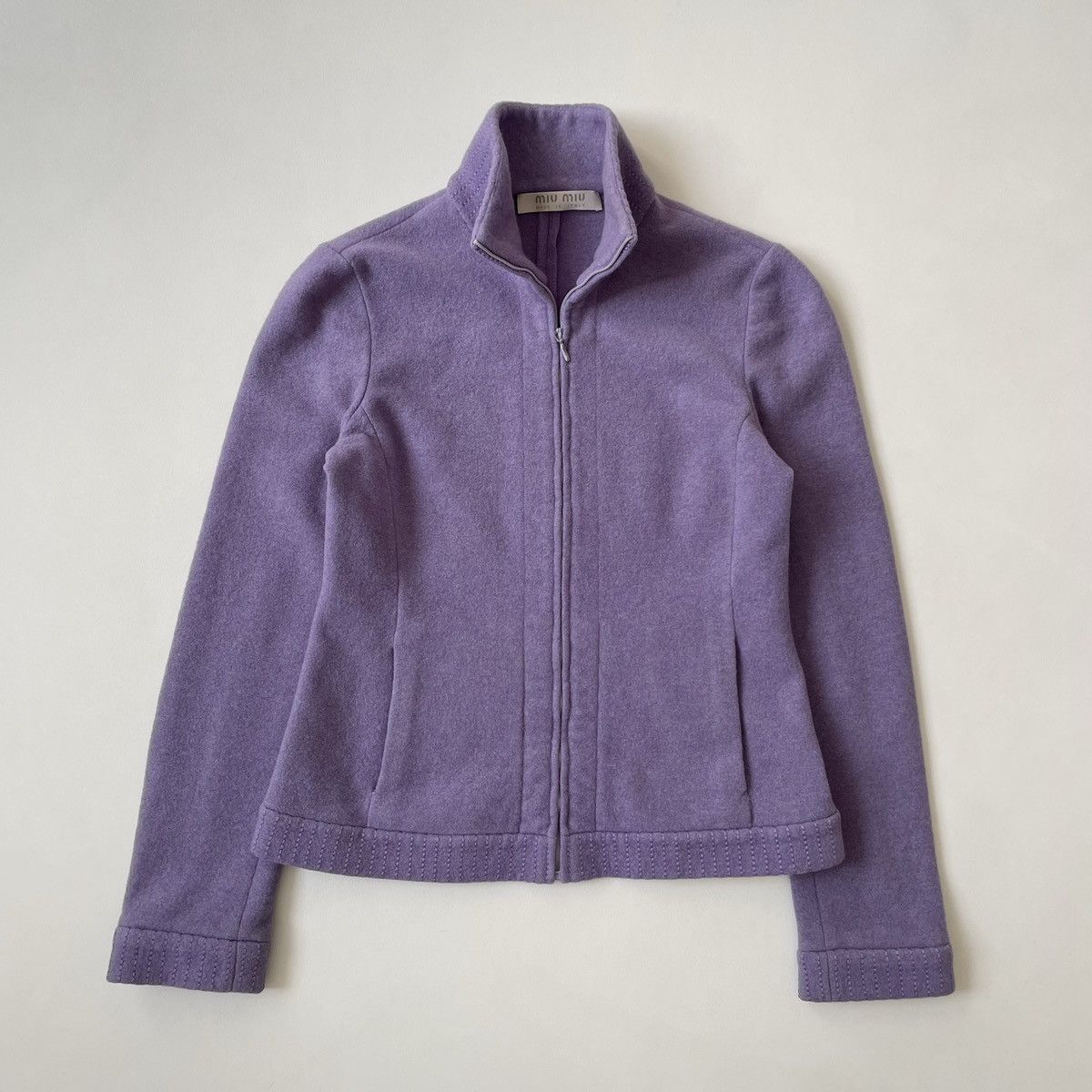 Miu Miu A/W 1999 Violet Wool Zip Front Jacket Size S / US 4 / IT 40 - 1 Thumbnail