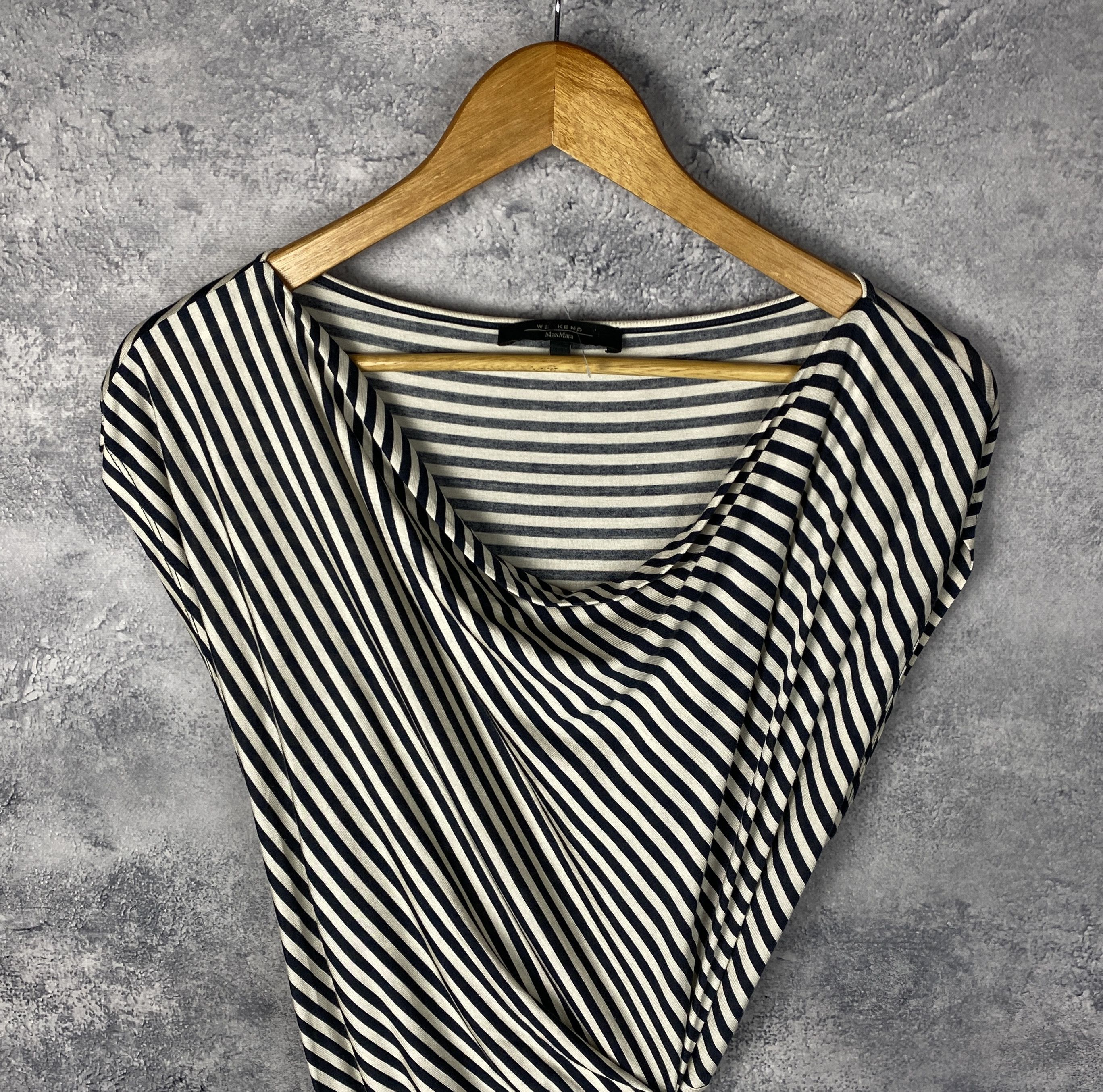 Vintage × Weekend Max Mara Weekend Max Mara Women's Dress Size L Blue White Sleeveless Size L / US 10 / IT 46 - 2 Thumbnail