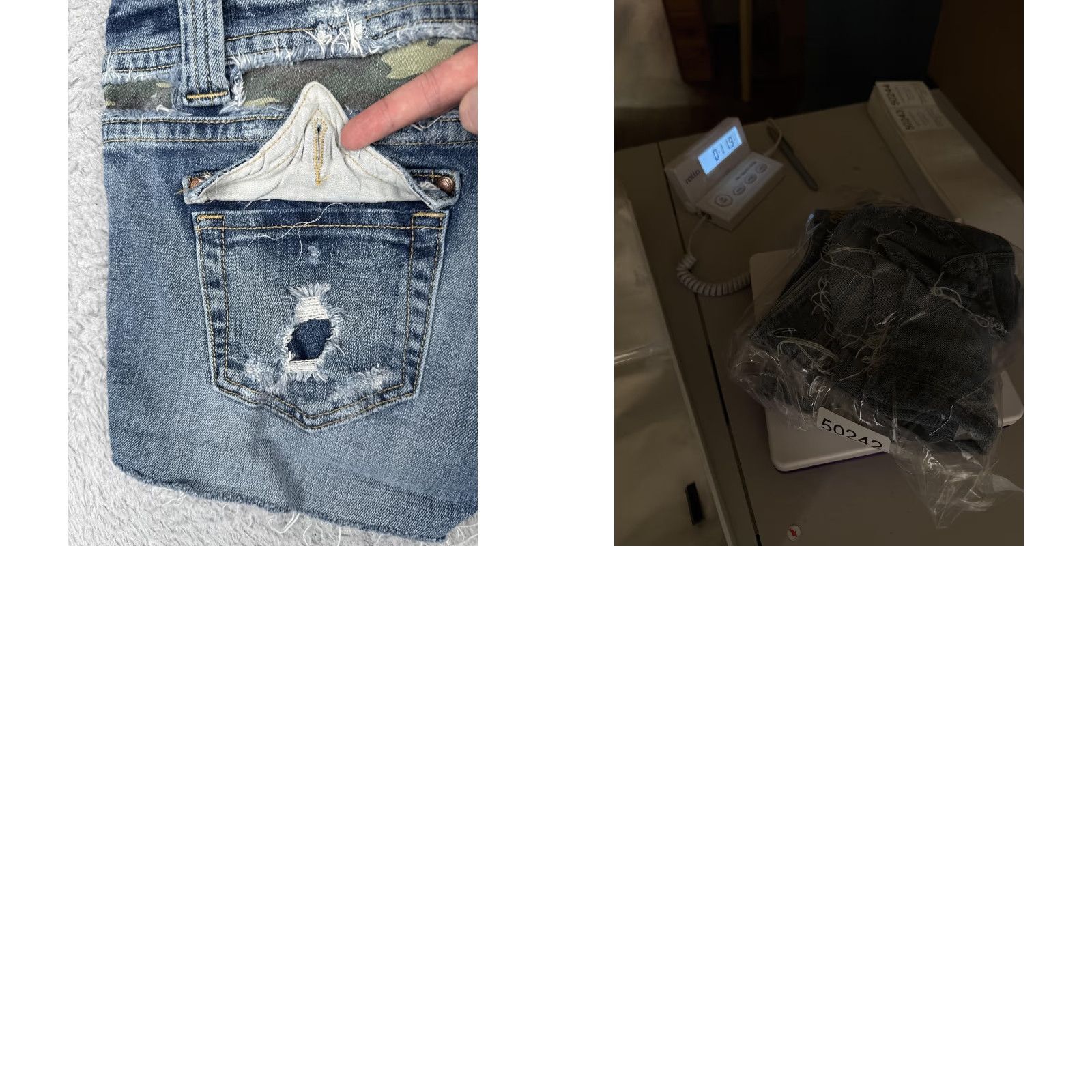 Miss Me Miss Me Shorts Womens Blue Denim Distressed Cut-Off Frayed Camo Embellished 29 Regular Pockets 5-Pocket Logo Hardware Embroidery Low Rise Inseam 3in Size 29" - 10 Thumbnail