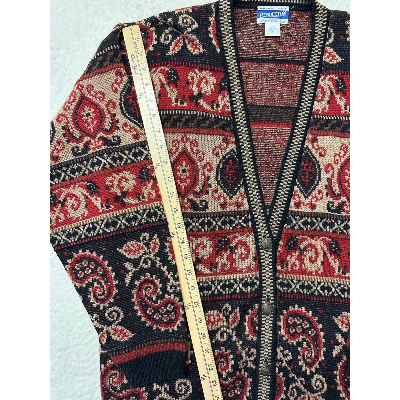 Pendleton Vintage Pendleton Womens Wool Knit Cardigan Sweater Large Size L / US 10 / IT 46 - 3 Thumbnail