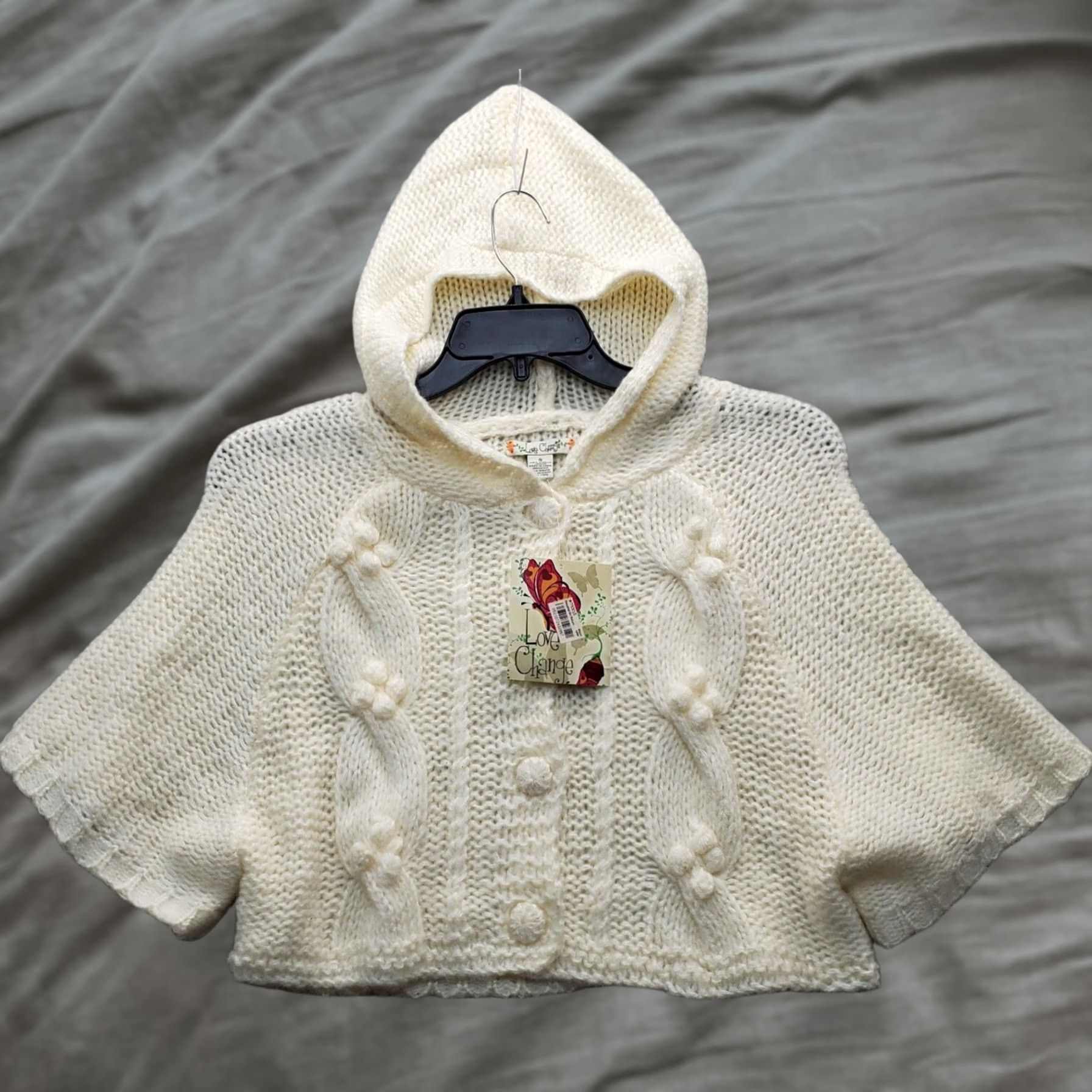 Changes Love Change Sweaters Womens S Tan Soft Knit Cropped Hooded Button Front Size S / US 4 / IT 40 - 1 Thumbnail