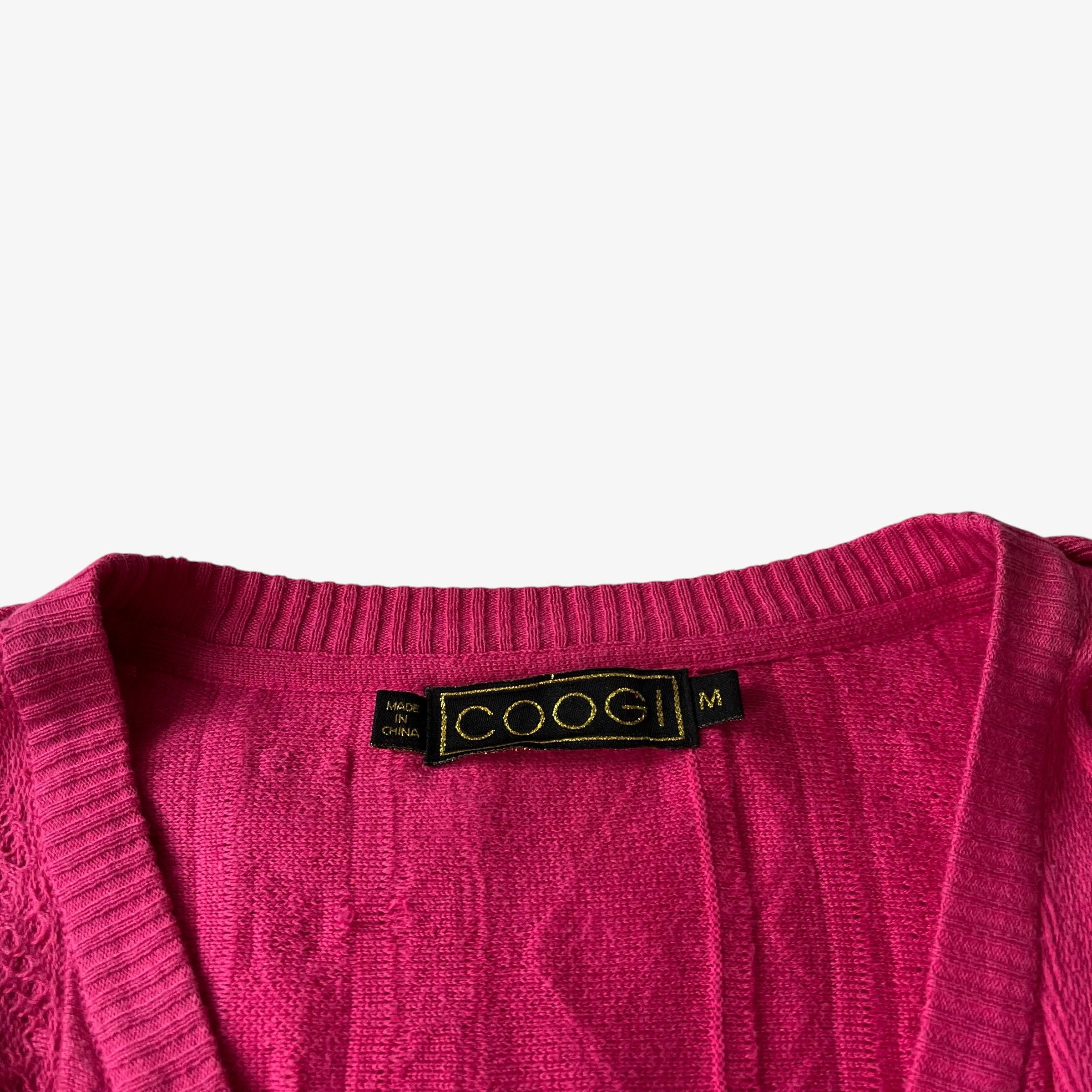 Coogi Vintage Y2K Women's Coogi 3D Textured Knit Pink Cardigan Size M / US 6-8 / IT 42-44 - 2 Thumbnail