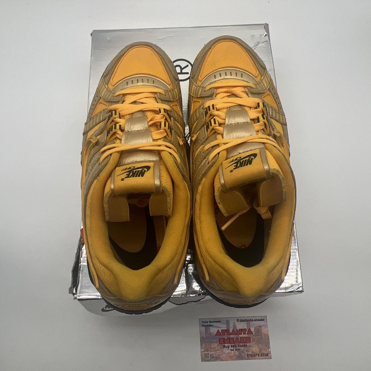 Nike Off-white x air rubber dunk university gold Size US 10.5 / EU 43-44 - 7 Thumbnail