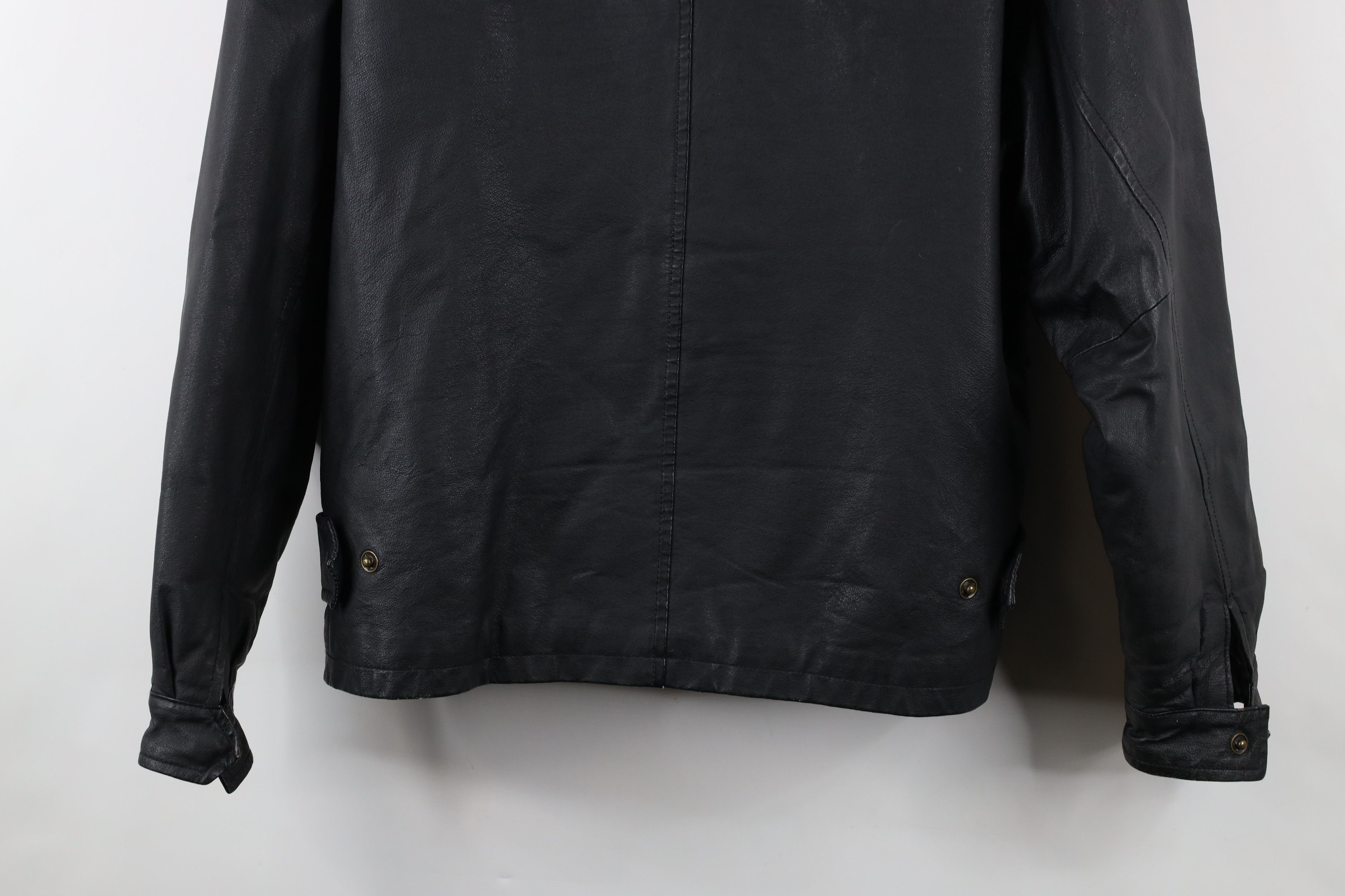 Vintage Vintage 90s Streetwear Button Back Leather Jacket Black Size US L / EU 52-54 / 3 - 17 Thumbnail