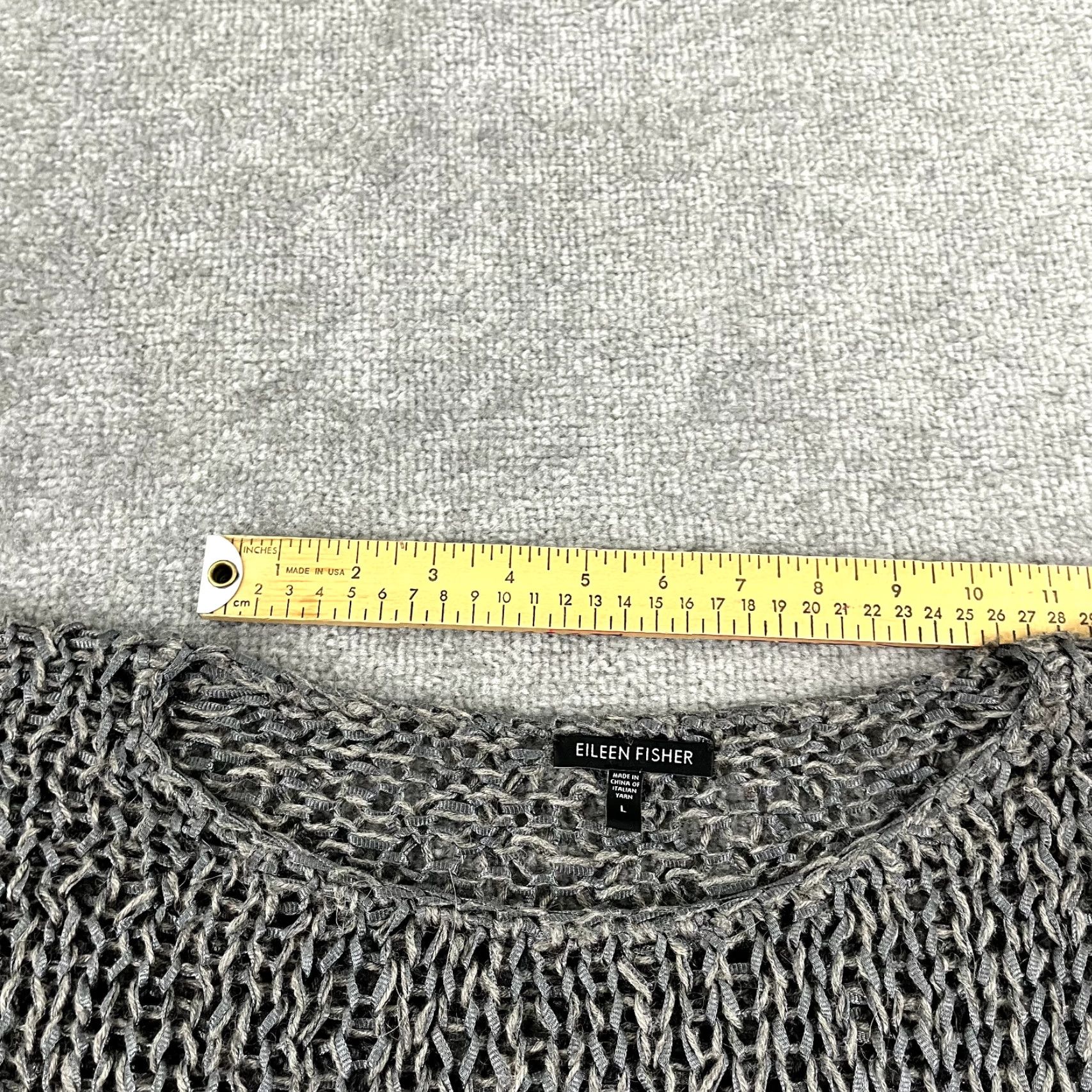 Eileen Fisher EILEEN FISHER Sweater Womens Large 2X Brown Gray Alpaca Silk Stretchy Open Knit Top Size XXL / US 16-18 / IT 52-54 - 7 Thumbnail