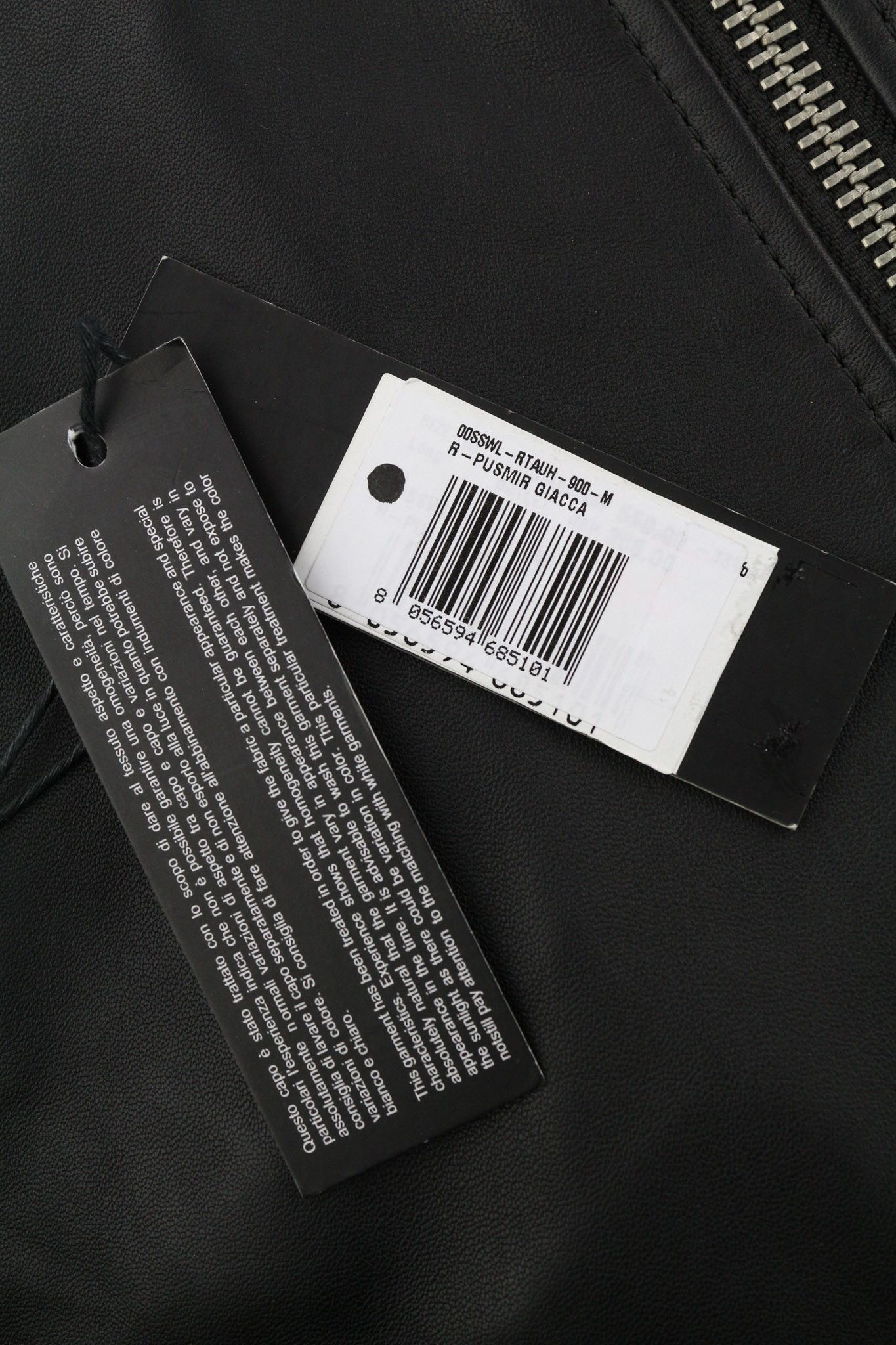 Diesel R-PUSMIR M Black Sheep Leather Zip Lined Jacket 81720 Size US M / EU 48-50 / 2 - 8 Thumbnail