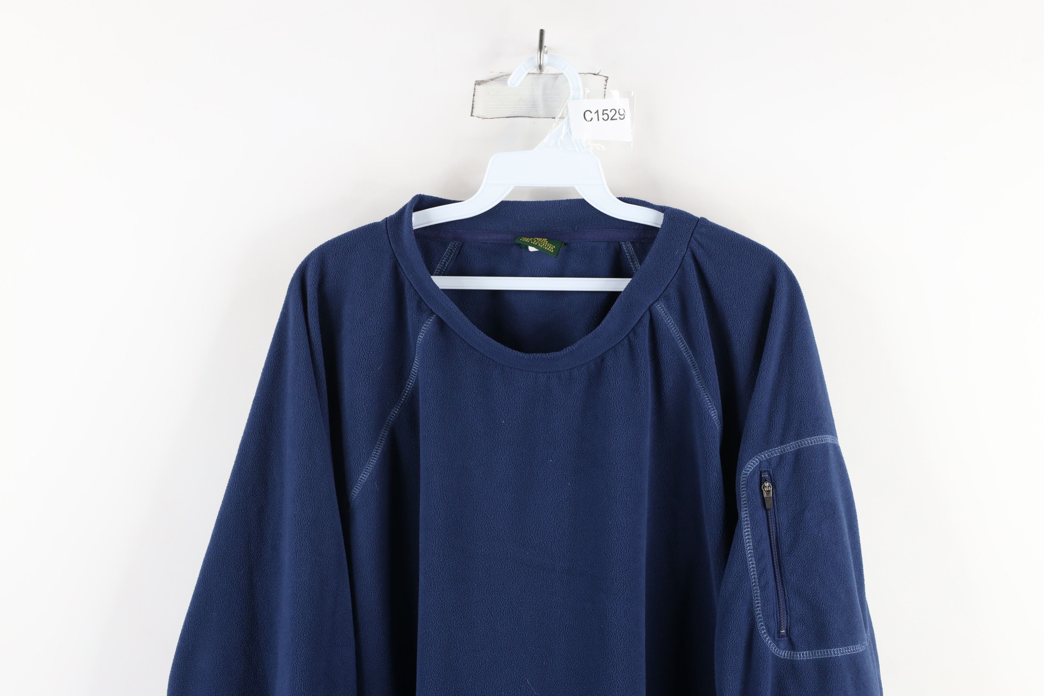 Cabelas × Vintage Vintage Cabelas Blank Fleece Crewneck Sweater Blue Polyester Size US XXL / EU 58 / 5 - 2 Thumbnail