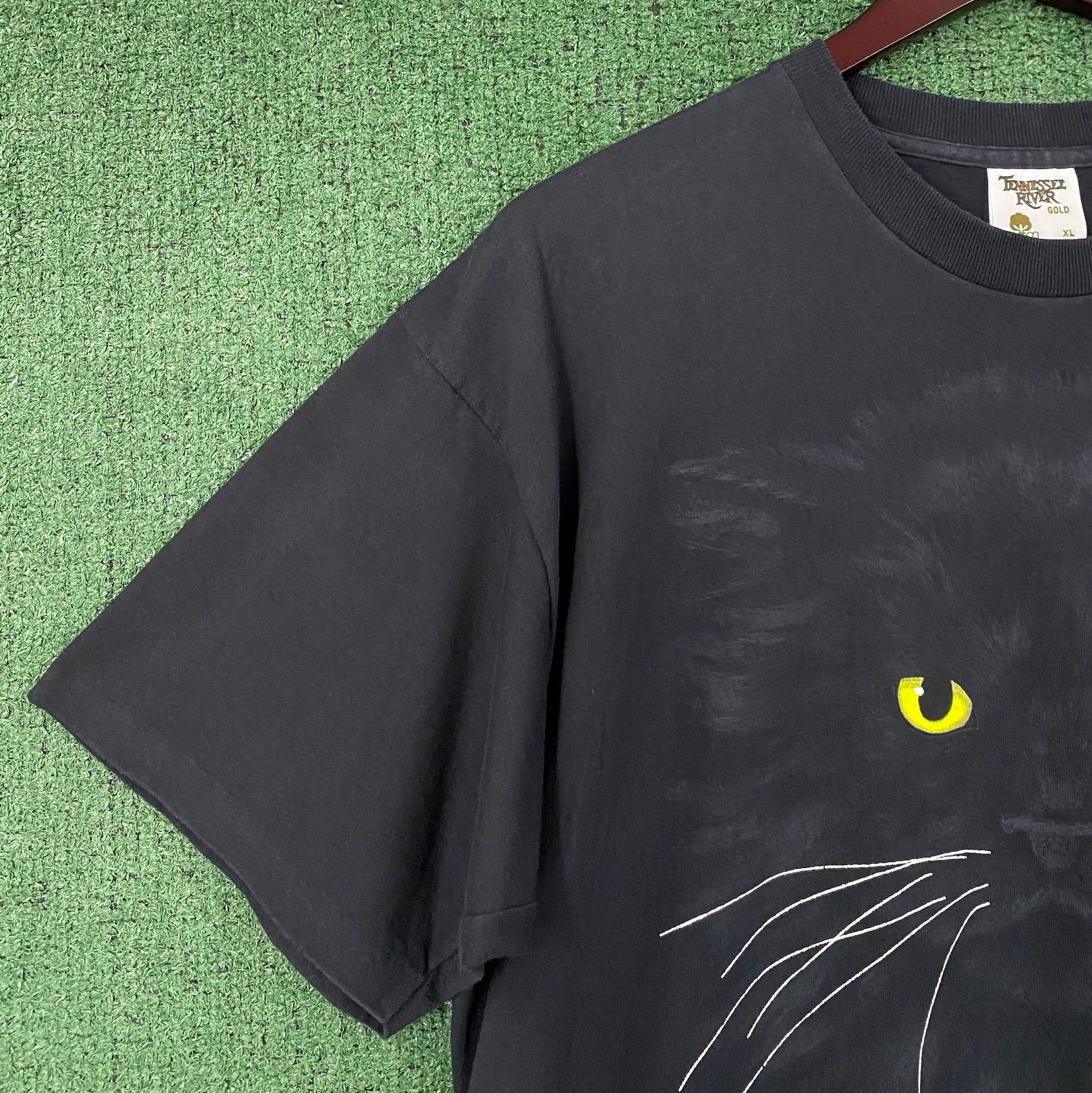 Vintage 90’s Tennessee River Black Cat Kitten T-Shirt 2XL Size US XXL / EU 58 / 5 - 2 Thumbnail