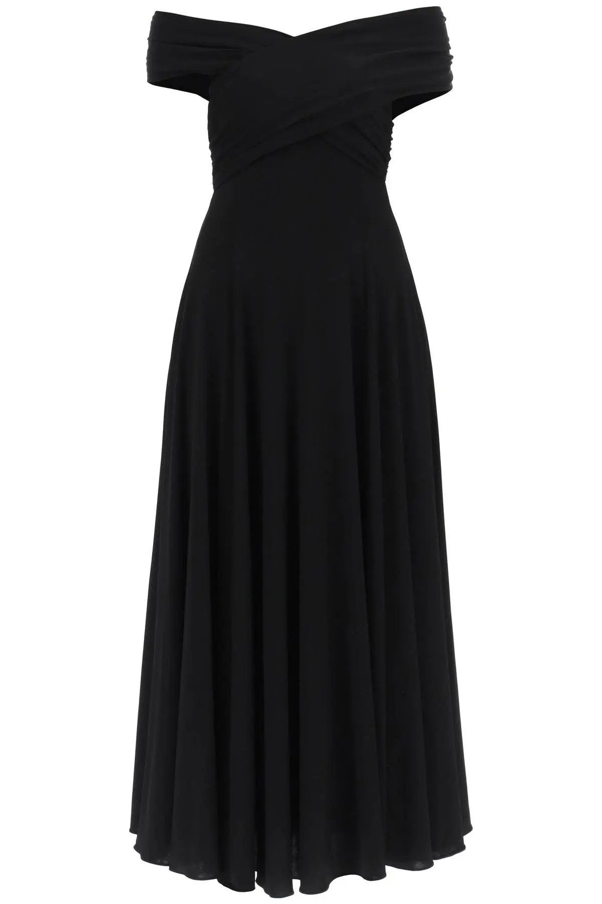 image of Khaite O1S22I1N1223 Bruna Jersey Maxi Dress In Black, Women's (Size Small)
