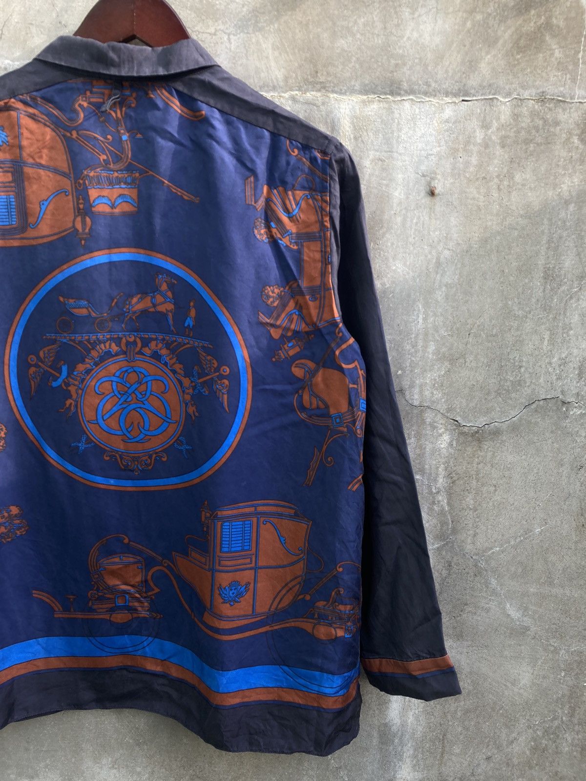 Hermes Carriage Pattern Silk Button Up Shirt Size US M / EU 48-50 / 2 - 8 Thumbnail