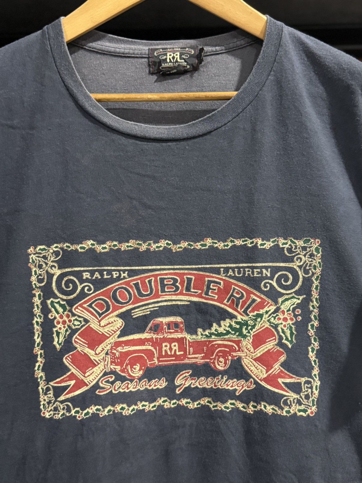 Polo Ralph Lauren × RRL Ralph Lauren × Vintage Thrashed Vintage Double RL Ralph Lauren Sun Faded RRL Tee Size US XXL / EU 58 / 5 - 2 Thumbnail