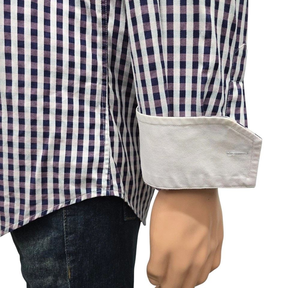Johnston & Murphy JOHNSTON & MURPHY Dress Shirt M Tailored fit Flip Cuff check Size US M / EU 48-50 / 2 - 7 Thumbnail