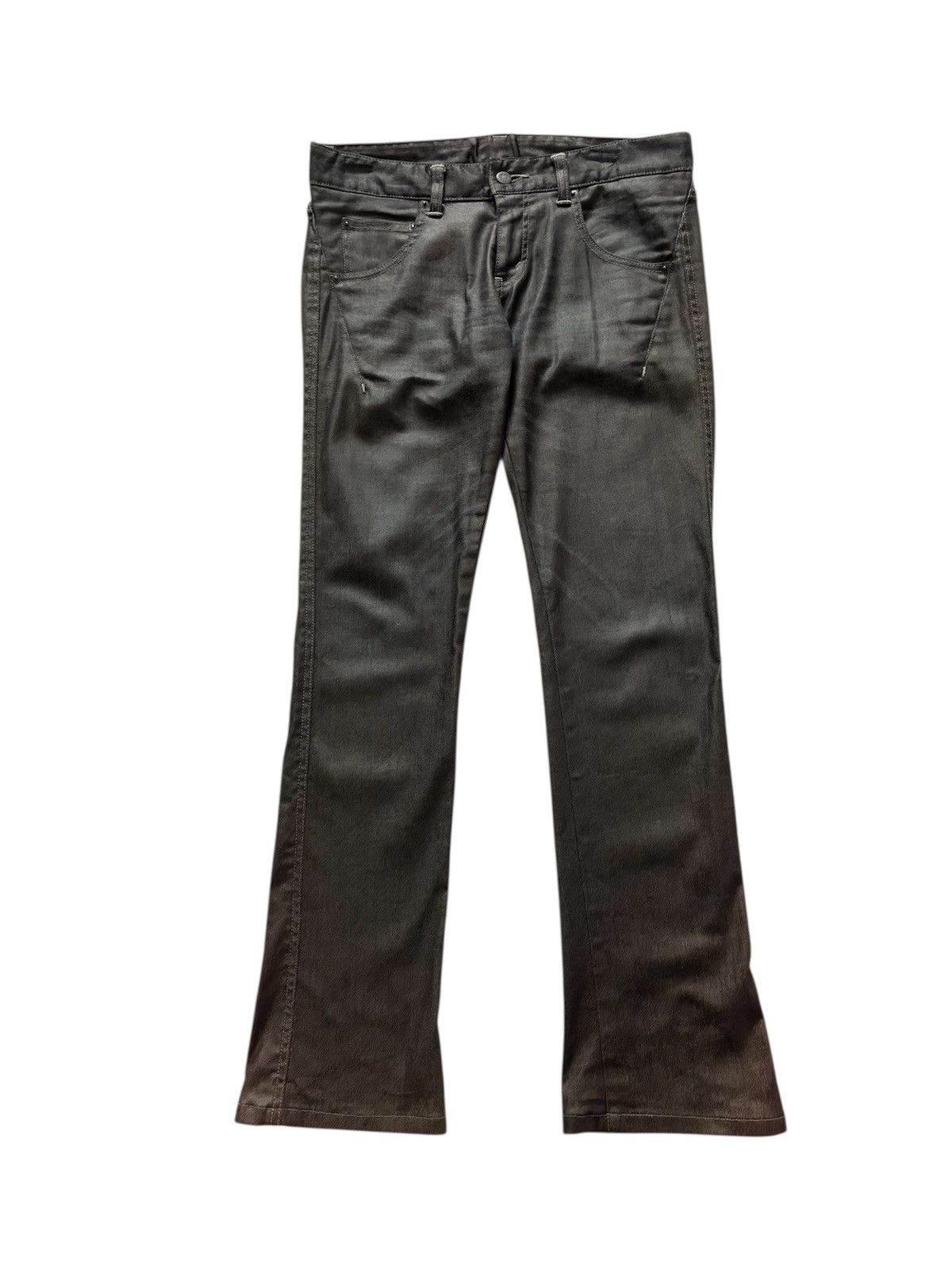 Japanese Brand HIGH STREET FLARE WAXED BLEACH JEANS Size US 32 / EU 48 - 1 Thumbnail