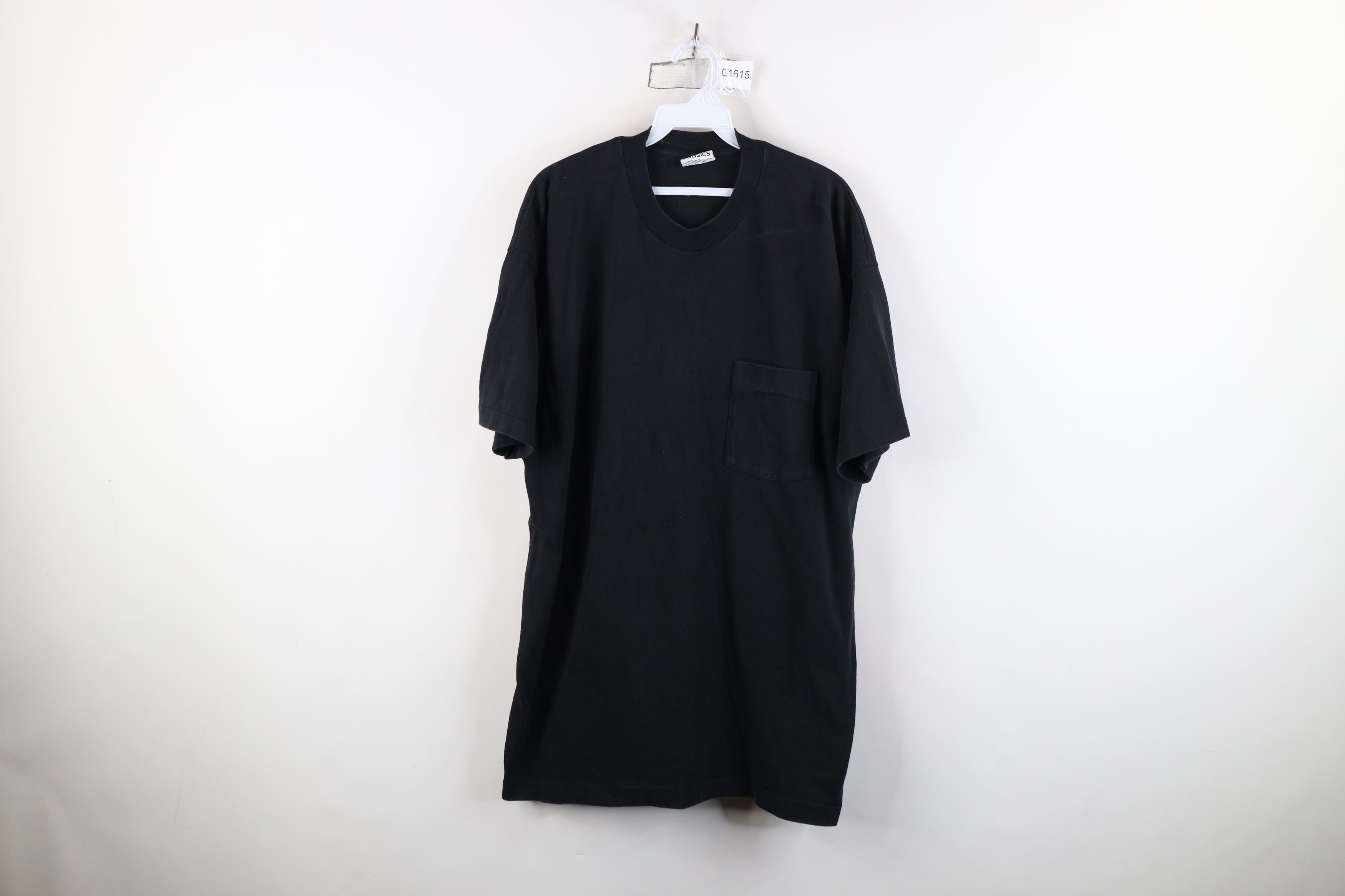 Vintage Vintage 90s Streetwear Blank Heavy Cotton T-Shirt Black USA Size US XXL / EU 58 / 5 - 1 Thumbnail