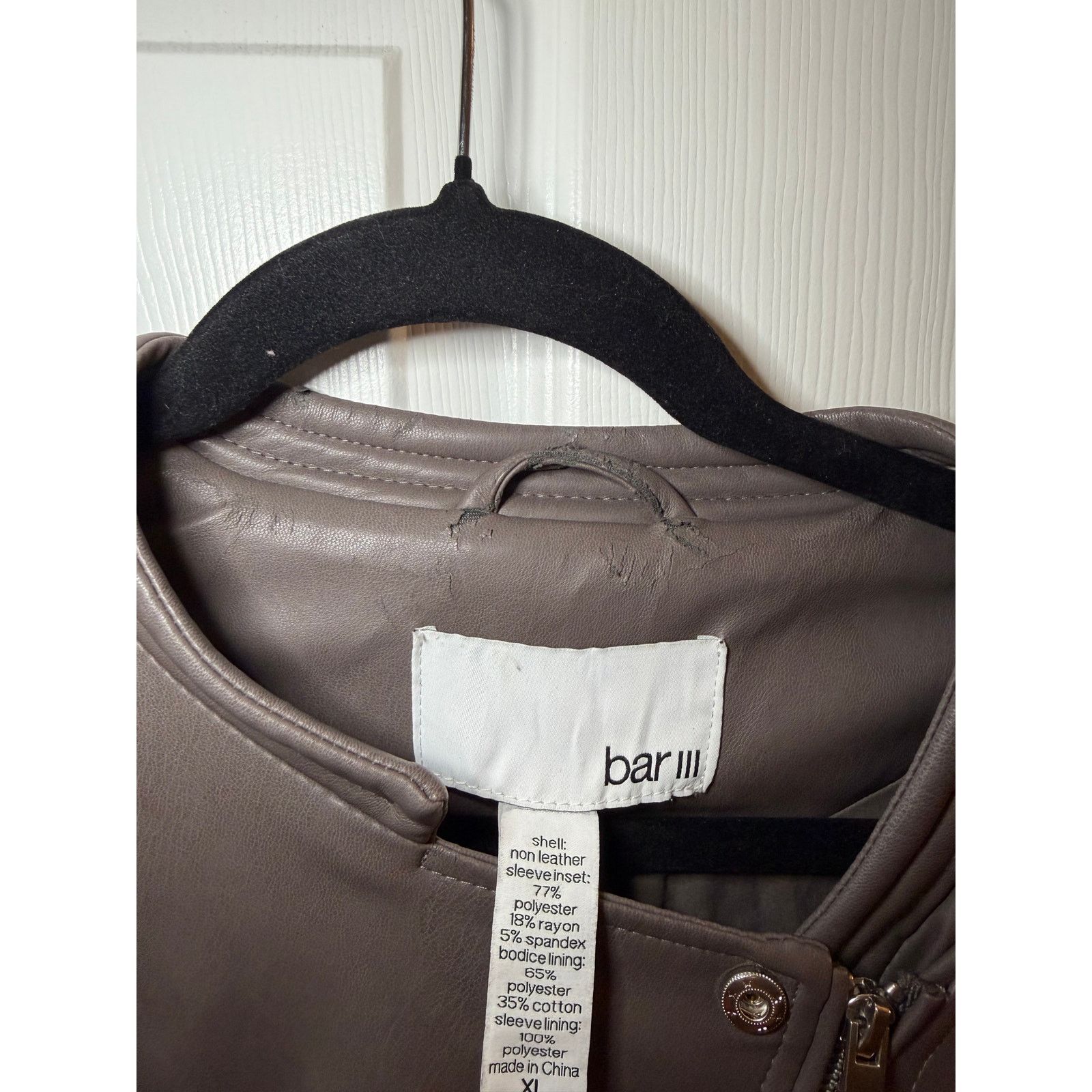 Bar III Bar III Taupe Moto Jacket XL Faux Leather Size XL / US 12-14 / IT 48-50 - 4 Thumbnail
