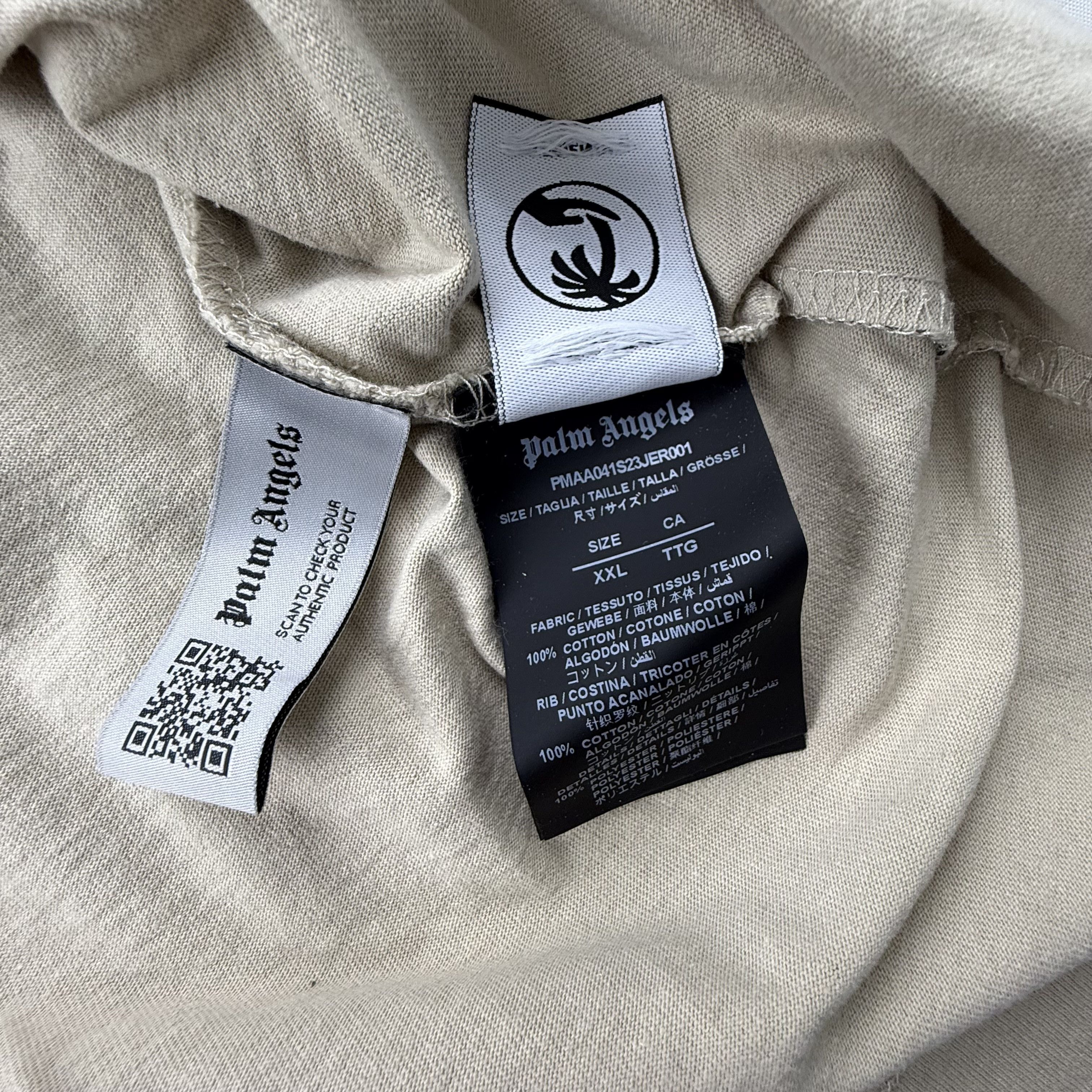 Palm Angels Palm Angels I Love PA Loose Tee Beige Graphic T-Shirt XXL Size US XXL / EU 58 / 5 - 7 Thumbnail