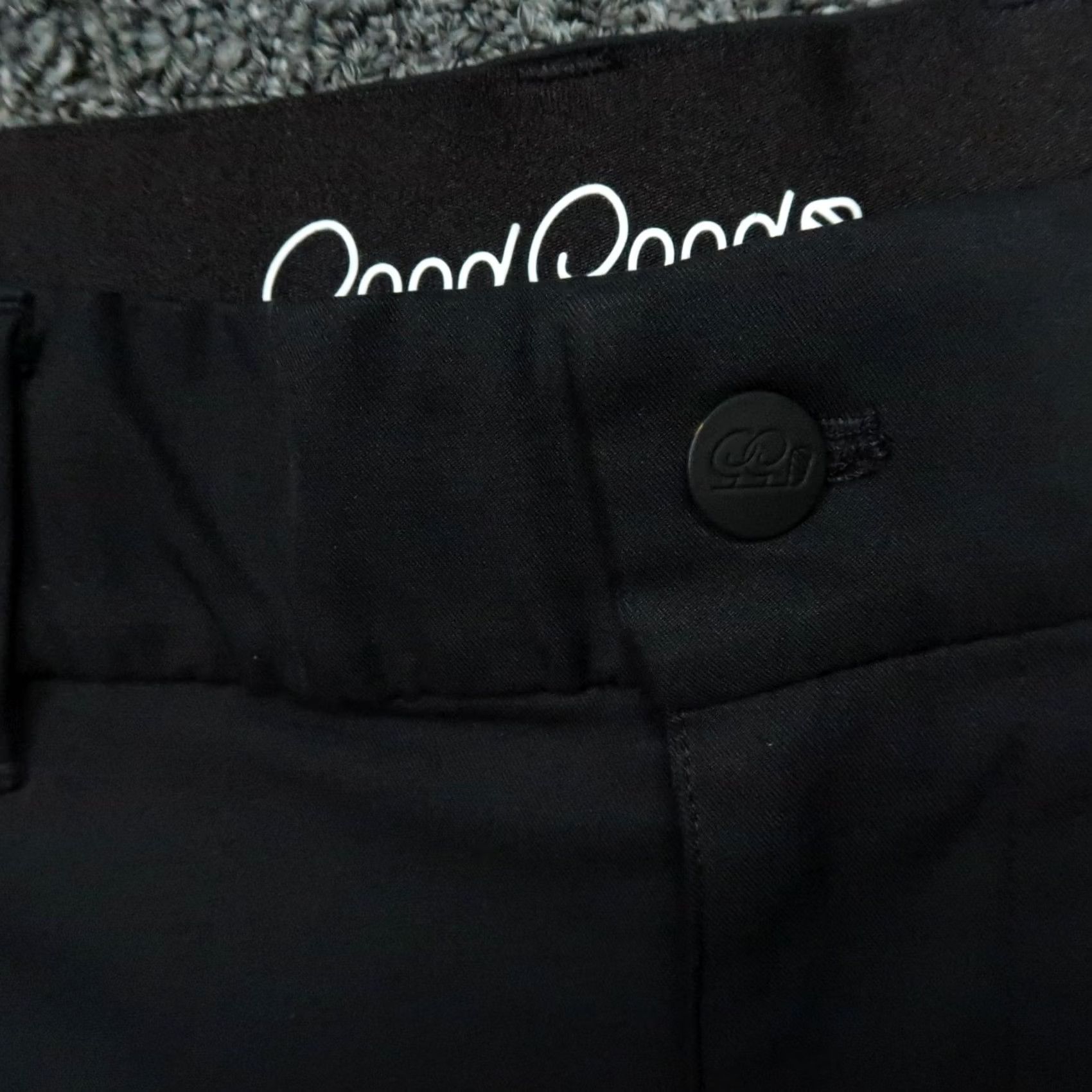 Vintage Good Good Golf Pants Mens 30x31 Black Chino Flat Front Stretch Pockets Tapered Regular Size 30 Inseam 31 Zip Button Front Back Pockets Size US 30 / EU 46 - 3 Thumbnail