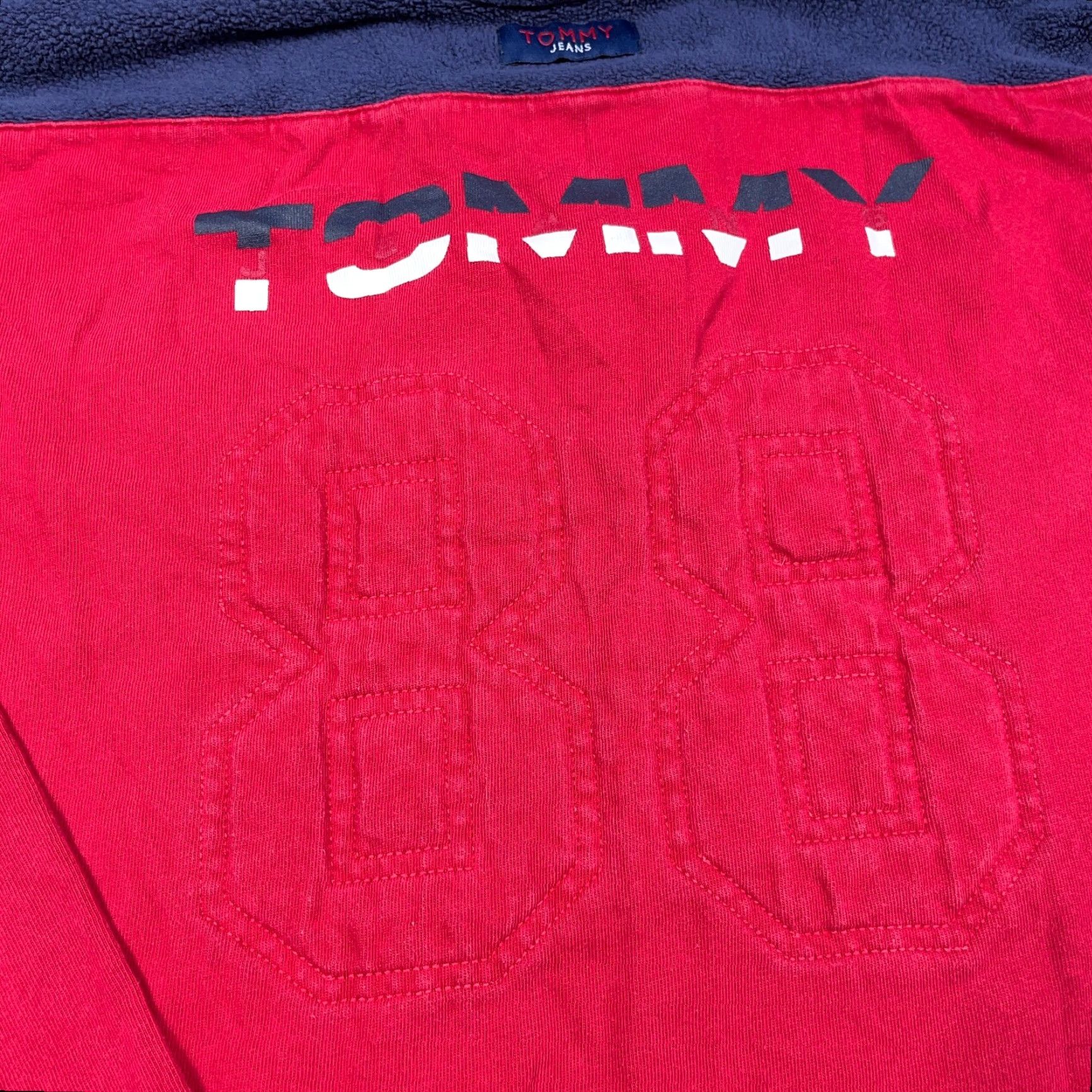 Tommy Hilfiger VINTAGE Tommy Hilfiger Shirt Men Medium Red Long Sleeve V Neck Rugby 90s Heavy Size US M / EU 48-50 / 2 - 7 Thumbnail