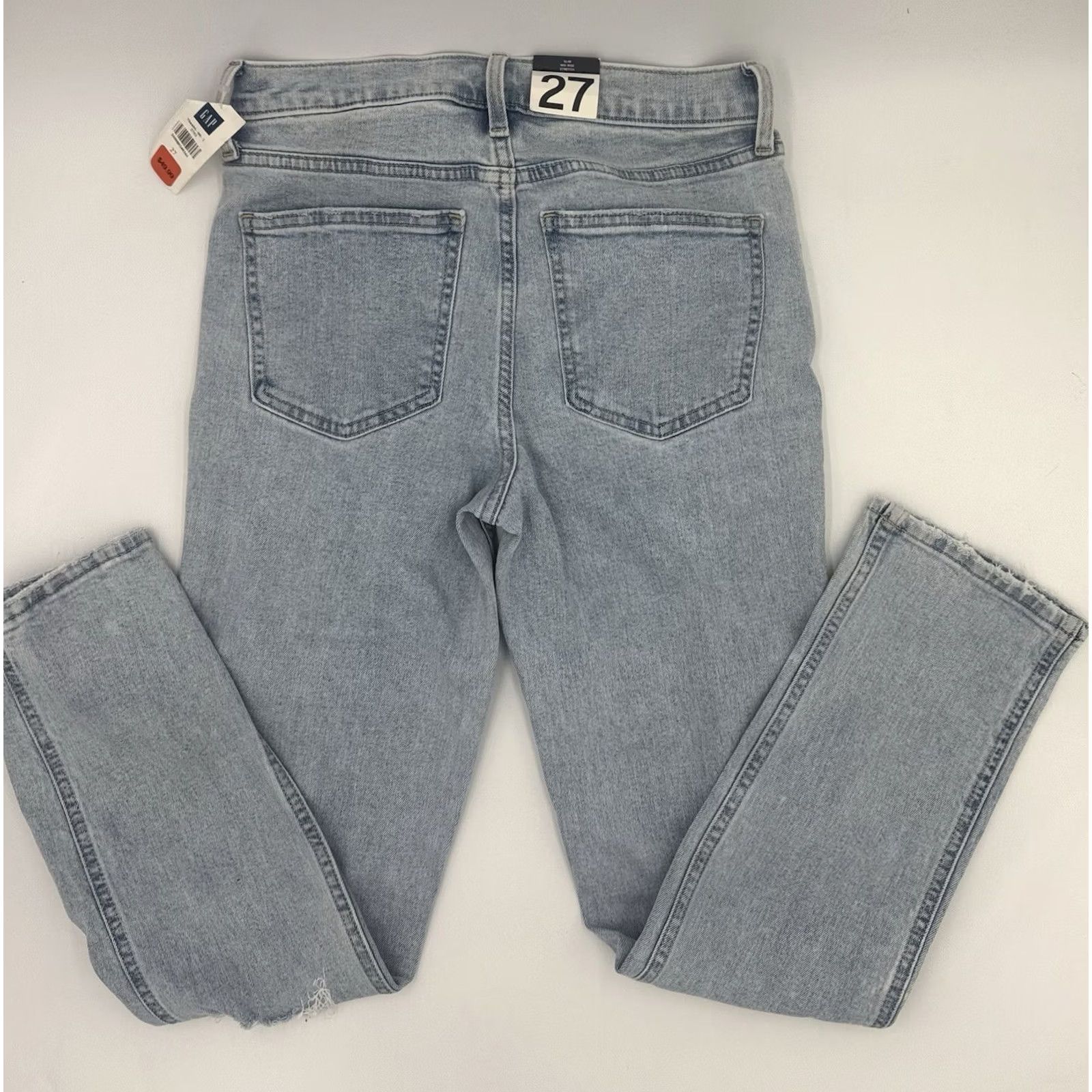 Gap VINTAGE Gap Jeans Slim Light Wash 27 Women Straight Slimming - Regular Blue Size 27" / US 4 / IT 40 - 6 Thumbnail