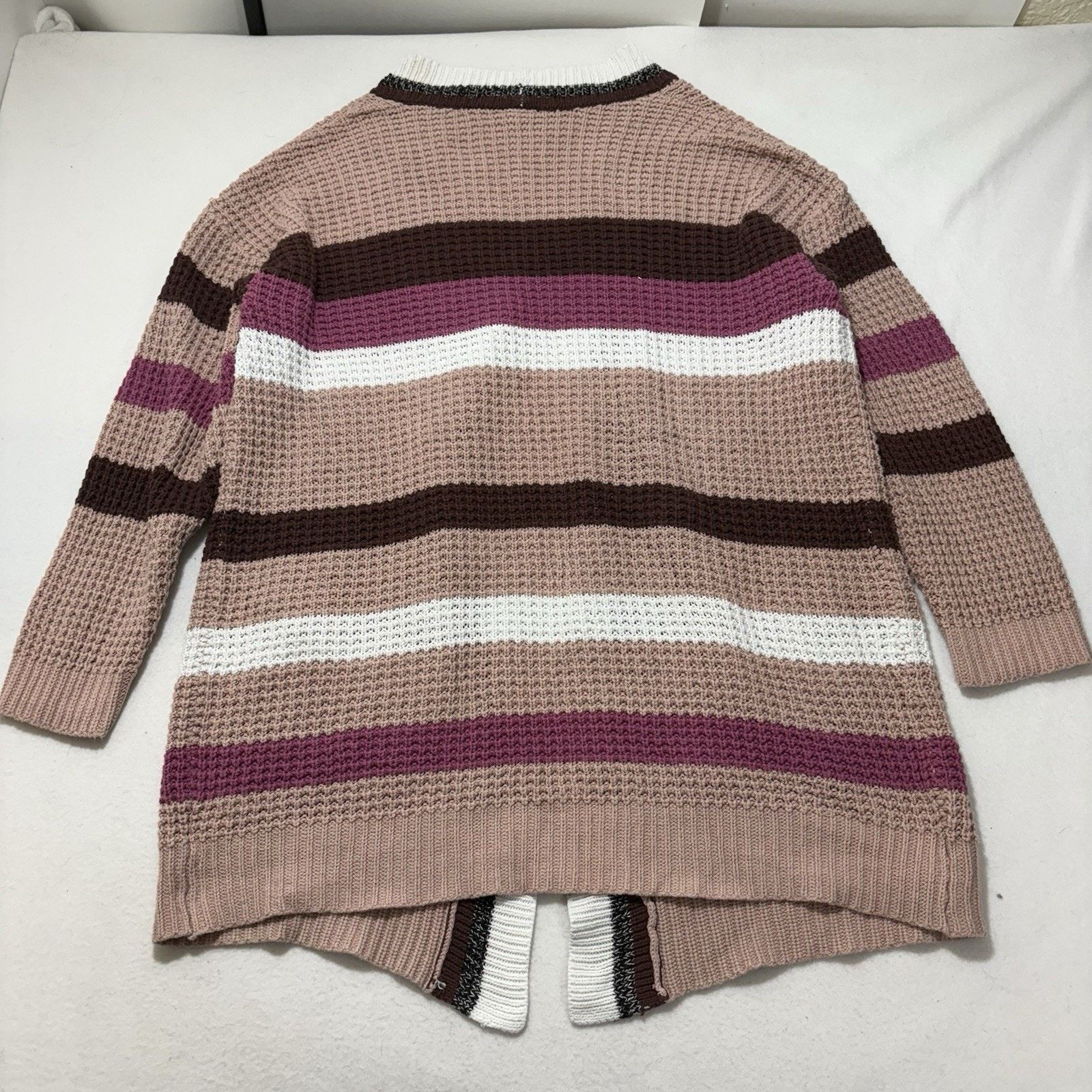 Other Torrid 1X Boyfriend Cardigan Open Front Sweater Pink Striped Size XL / US 12-14 / IT 48-50 - 10 Thumbnail