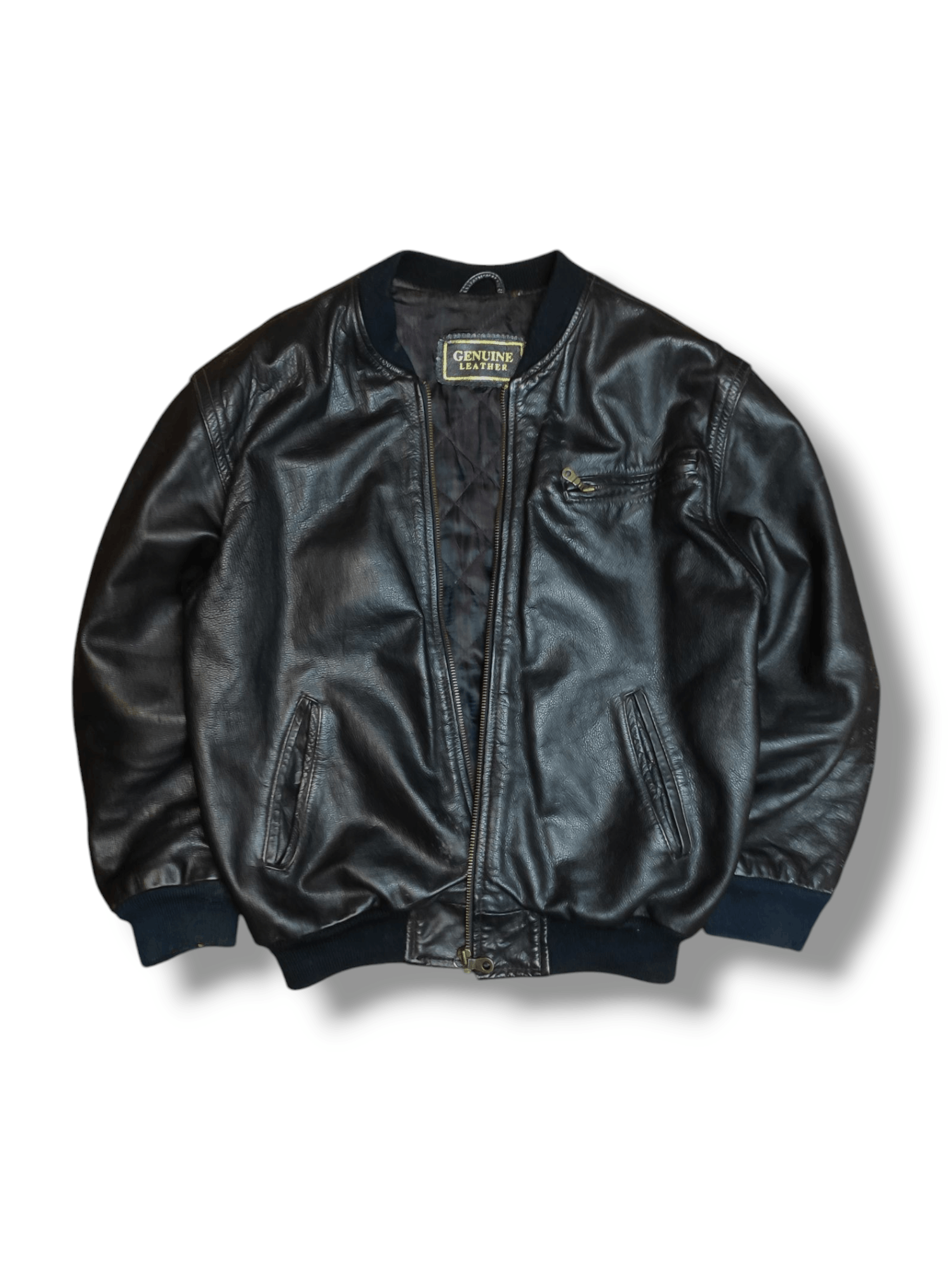 Vintage Black leather vintage bomber M ye yeezy motorcycle vintage Size US M / EU 48-50 / 2 - 1 Thumbnail