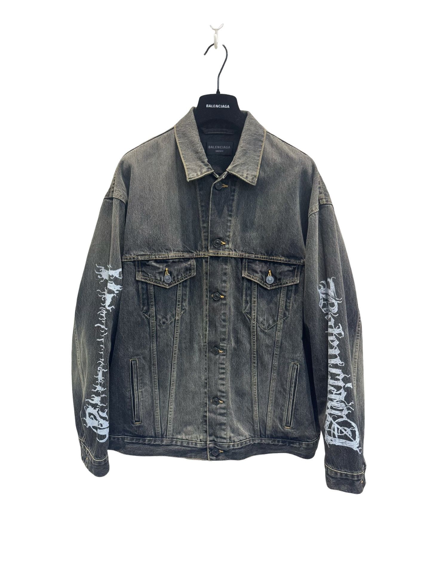 Balenciaga Balenciaga Logo Graphic Denim Jacket Size XS Size US XS / EU 42 / 0 - 1 Thumbnail