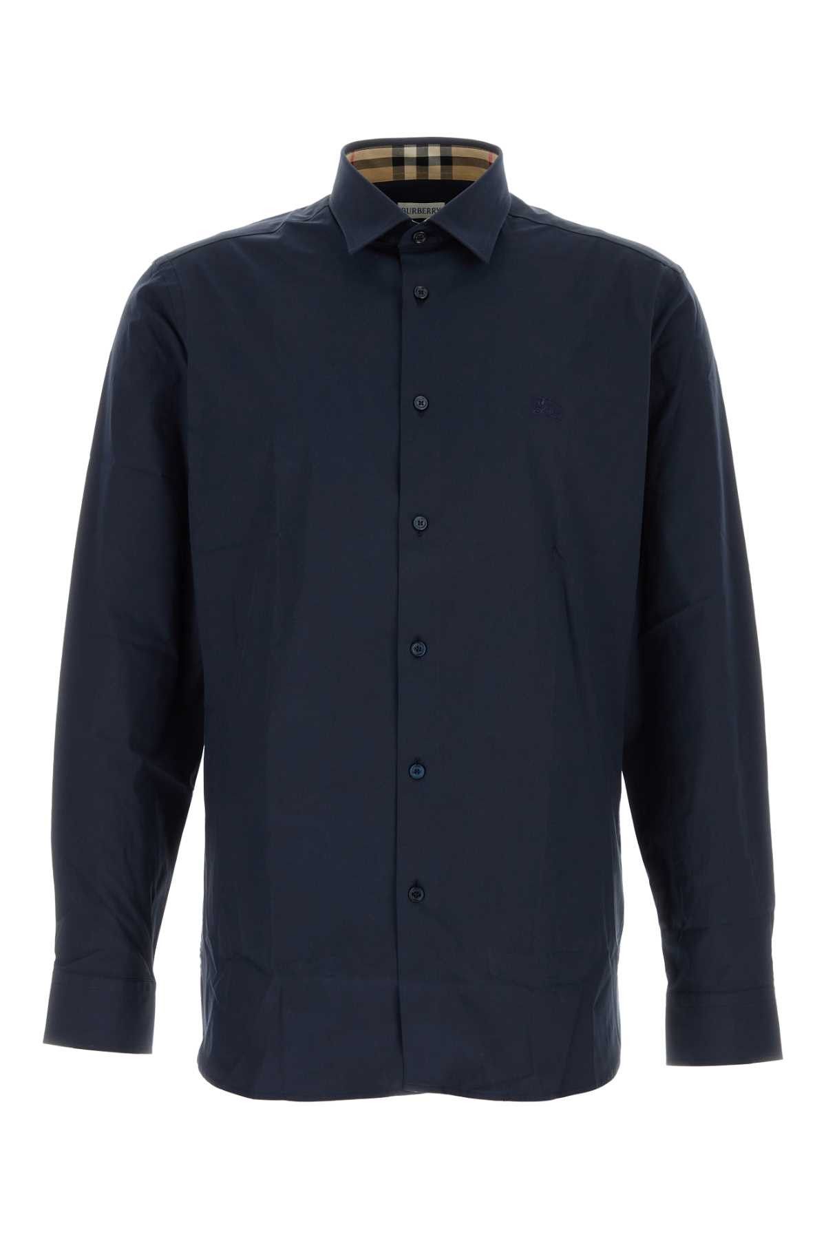 Burberry Navy Blue Stretch Poplin Shirt Size US XL / EU 56 / 4 - 1 Thumbnail