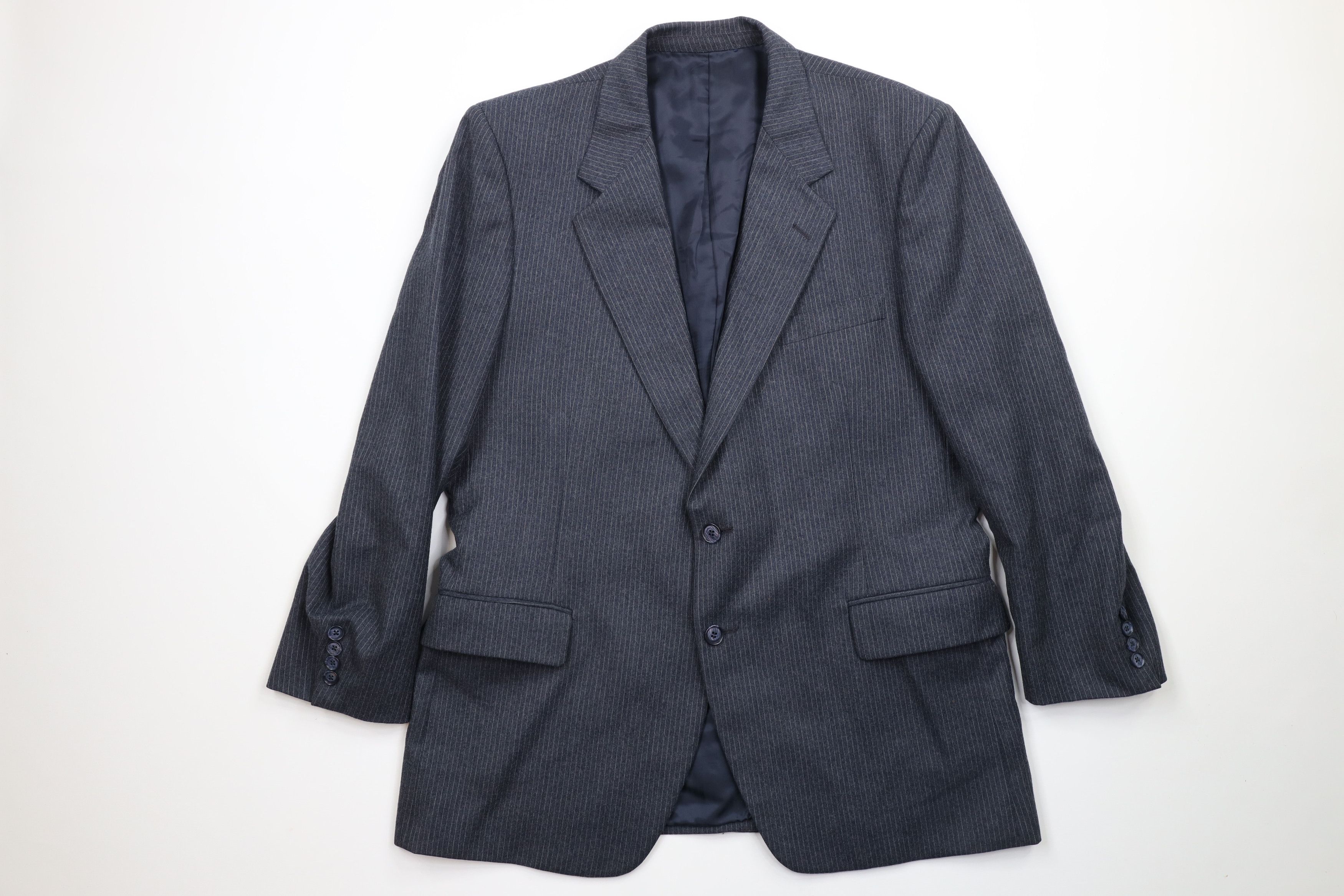 Vintage Vintage 70s Wool Pinstriped 3 Piece Suit Bell Bottoms Size 42R - 3 Thumbnail