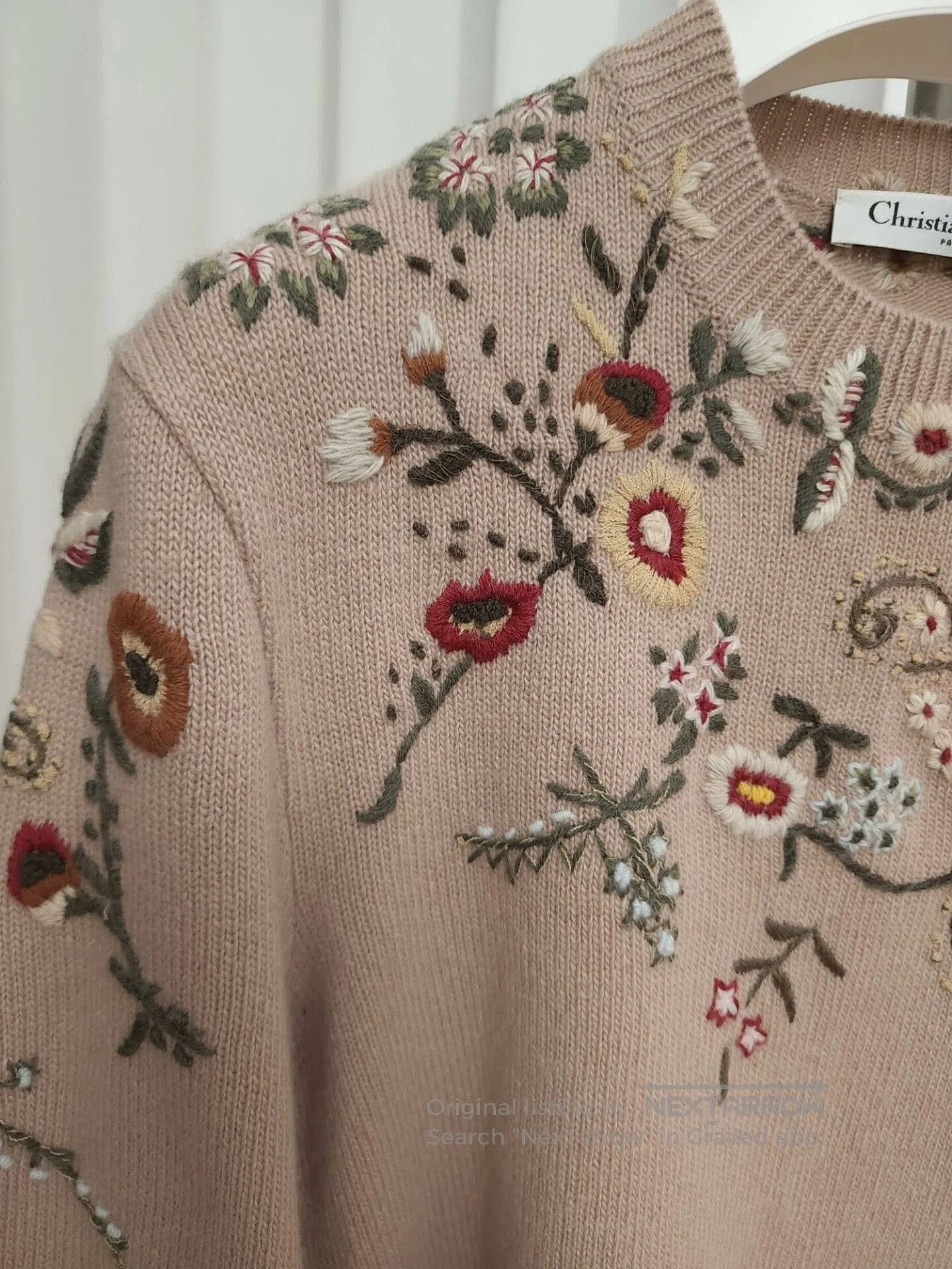 Dior Christian Dior Floral Embroidered Knit Sweater. Size US S / EU 44-46 / 1 - 5 Thumbnail
