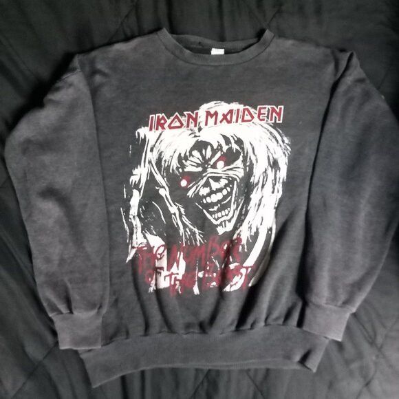 Band Tees Vintage Iron Maiden Number Of The Beast Sweatshirt Size US L / EU 52-54 / 3 - 2 Thumbnail