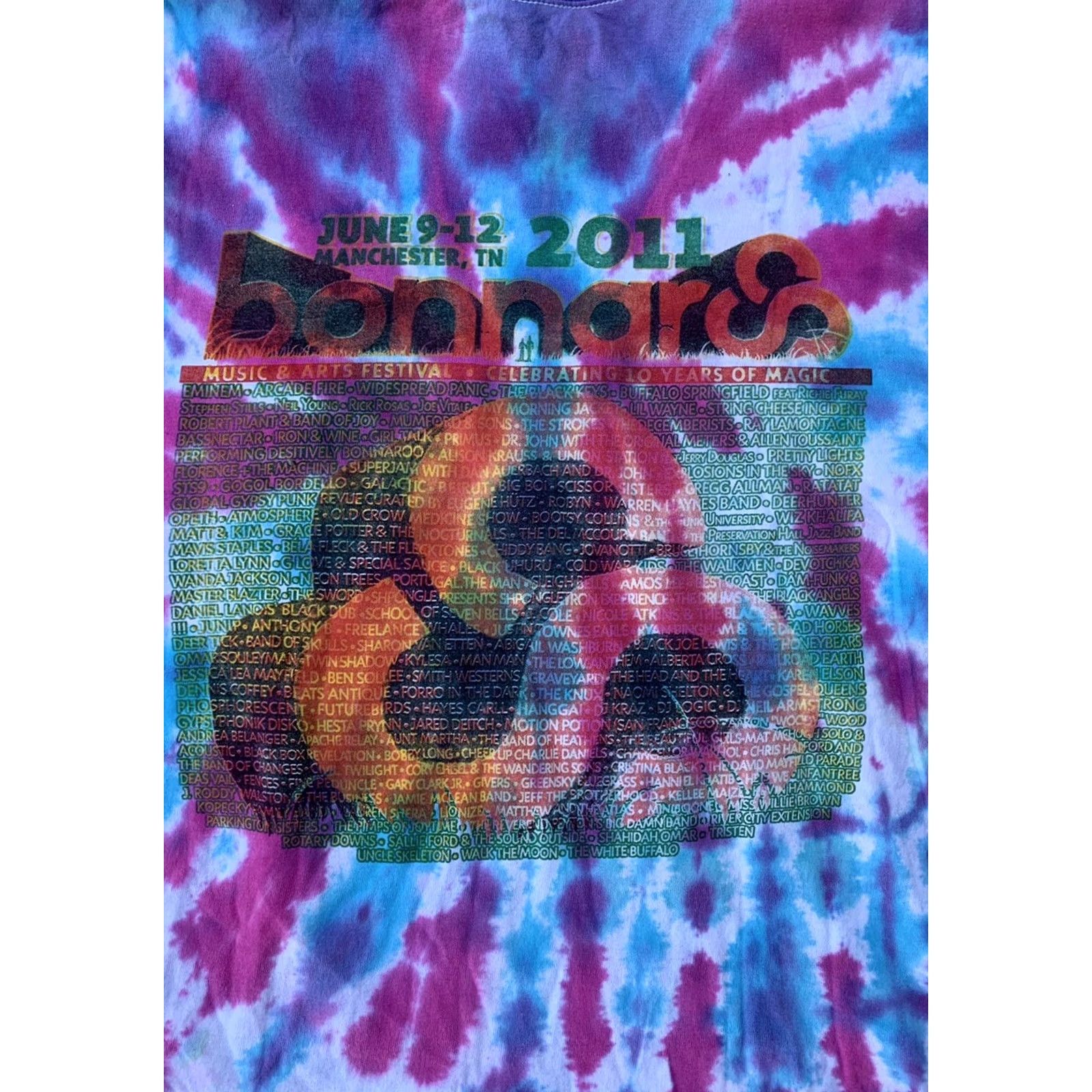 Anvil Bonnaroo Music & Arts Festival T-Shirt 2011 2XL Multicolor Short Sleeve Crew Neck Anvil Gel?? Size US XXL / EU 58 / 5 - 4 Thumbnail