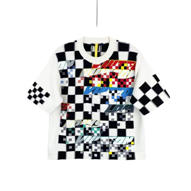Louis Vuitton Louis Vuitton Cotton Checkerboard Race Print Tee Size US S / EU 44-46 / 1 - 1 Thumbnail