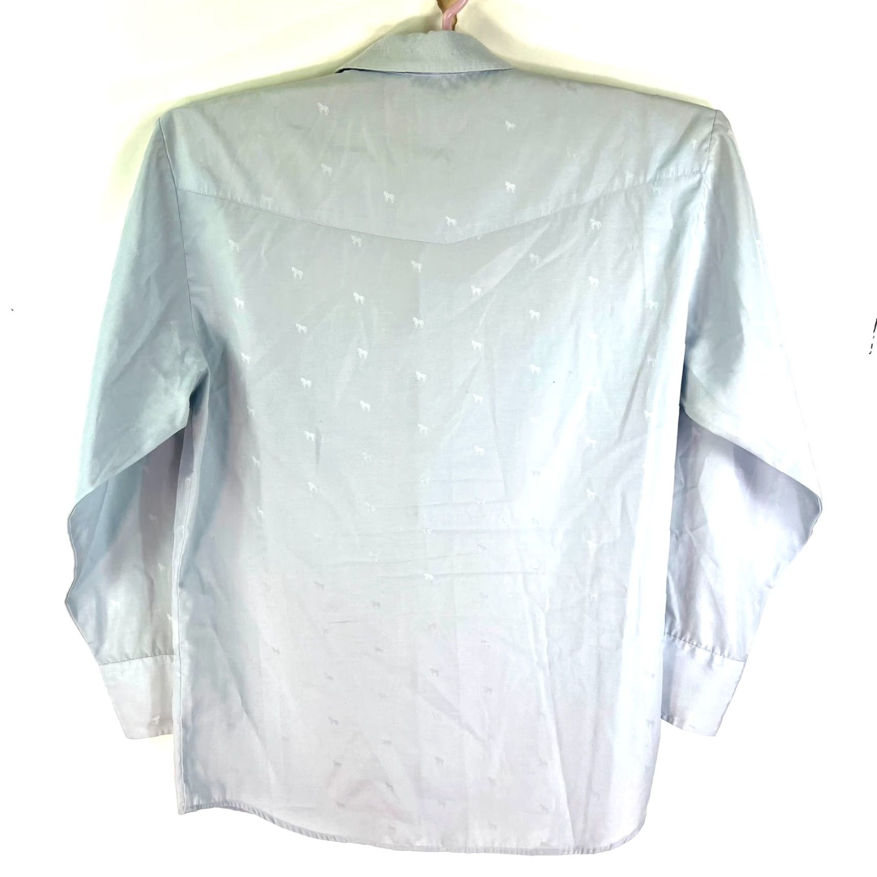 Roper Roper Horse Print Pearl Button Up Western Shirt Mens XL Blue Long Sleeve Size US XL / EU 56 / 4 - 7 Thumbnail