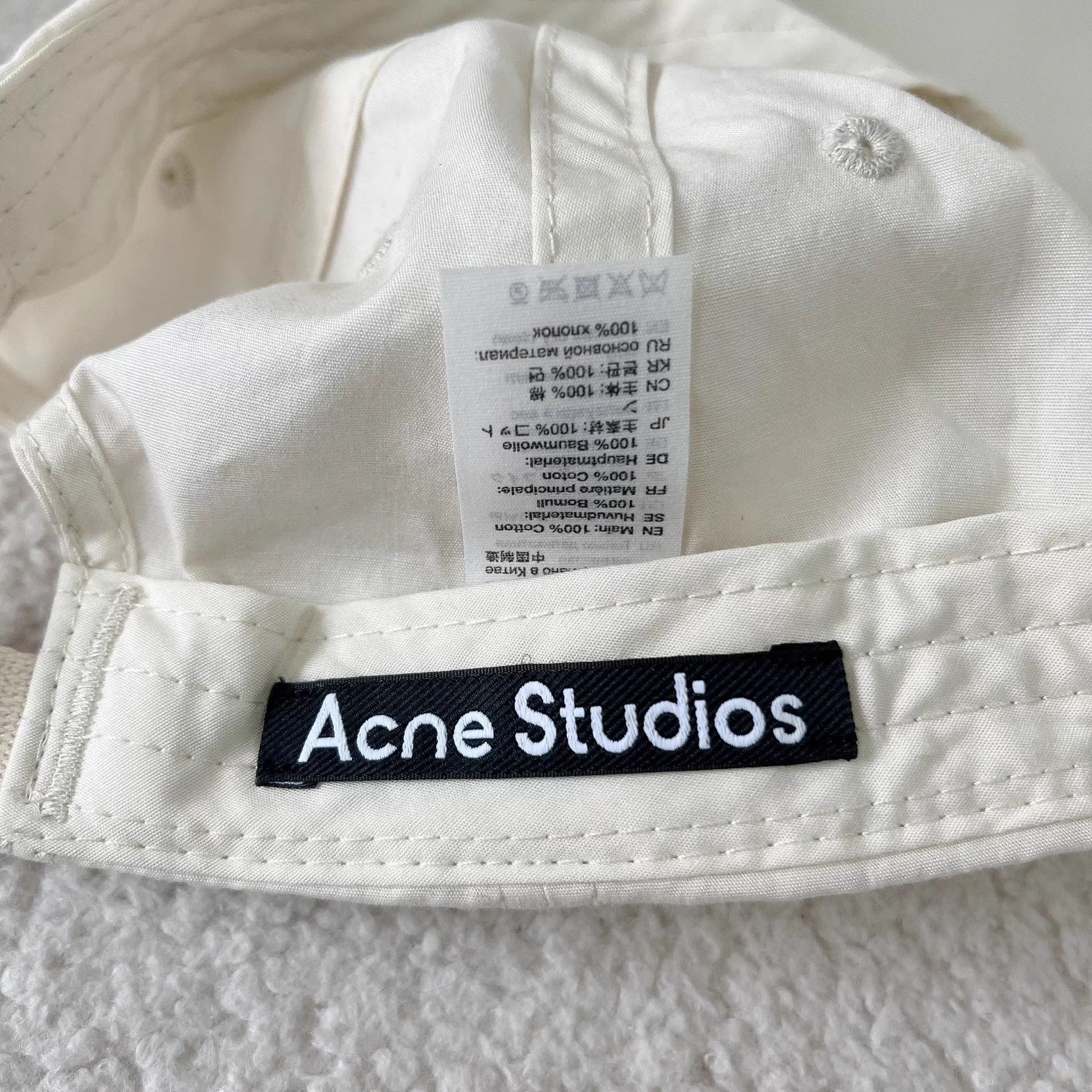 Acne Studios Acne Studios White Baseball Cap Size ONE SIZE - 6 Thumbnail